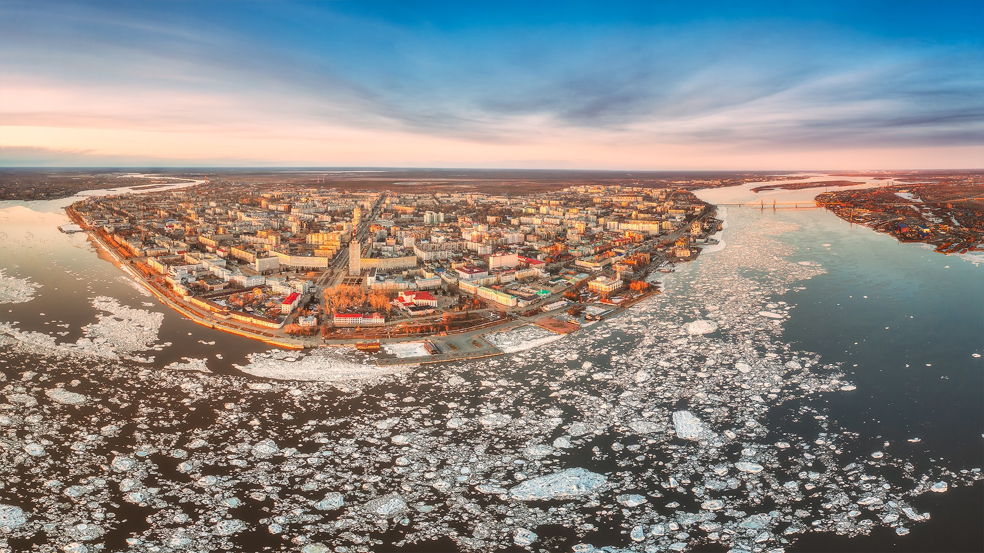 Город. Аэросъемка в Архангельске, Александр Ермолин