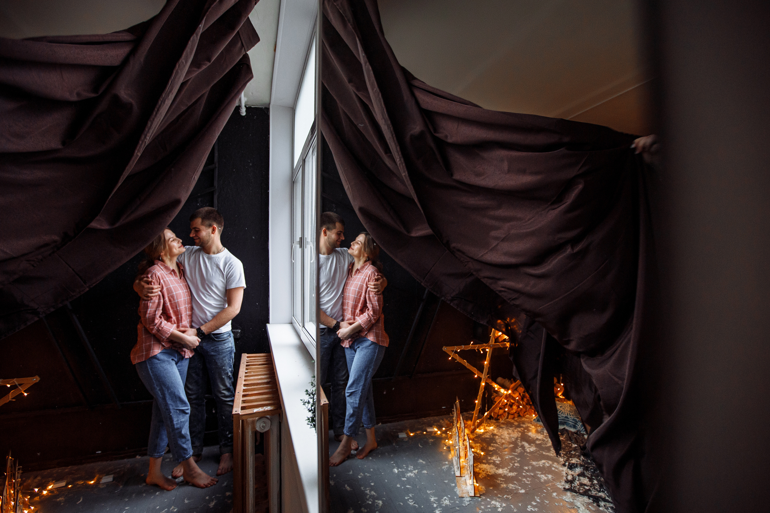 Андрей & Екатерина фотосессия в перьях. Свадебный и семейный фотограф в Твери, Москве, Санкт-Петербурге