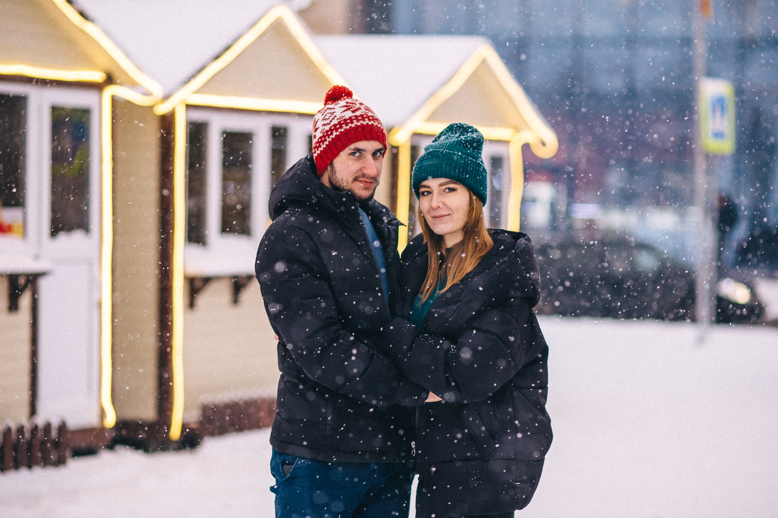 Олег и Даша, снежная фотосессия. Свадебный и семейный фотограф в Твери, Москве, Санкт-Петербурге
