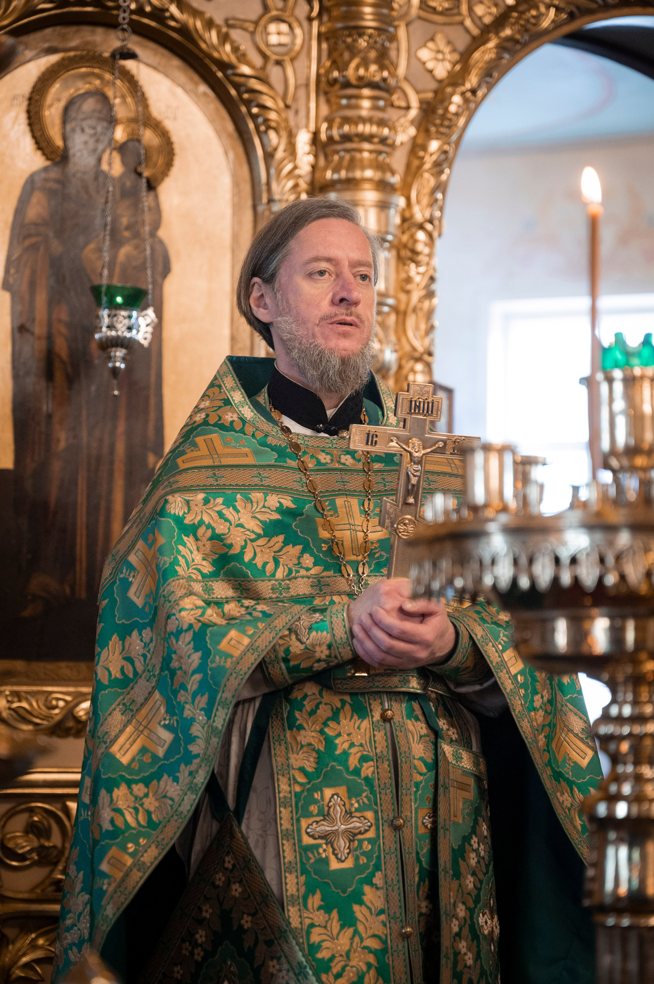 Богородский храм. Вход Господень в Иерусалим. Божественная литургия. Антон и Татьяна Денисенко — В храме