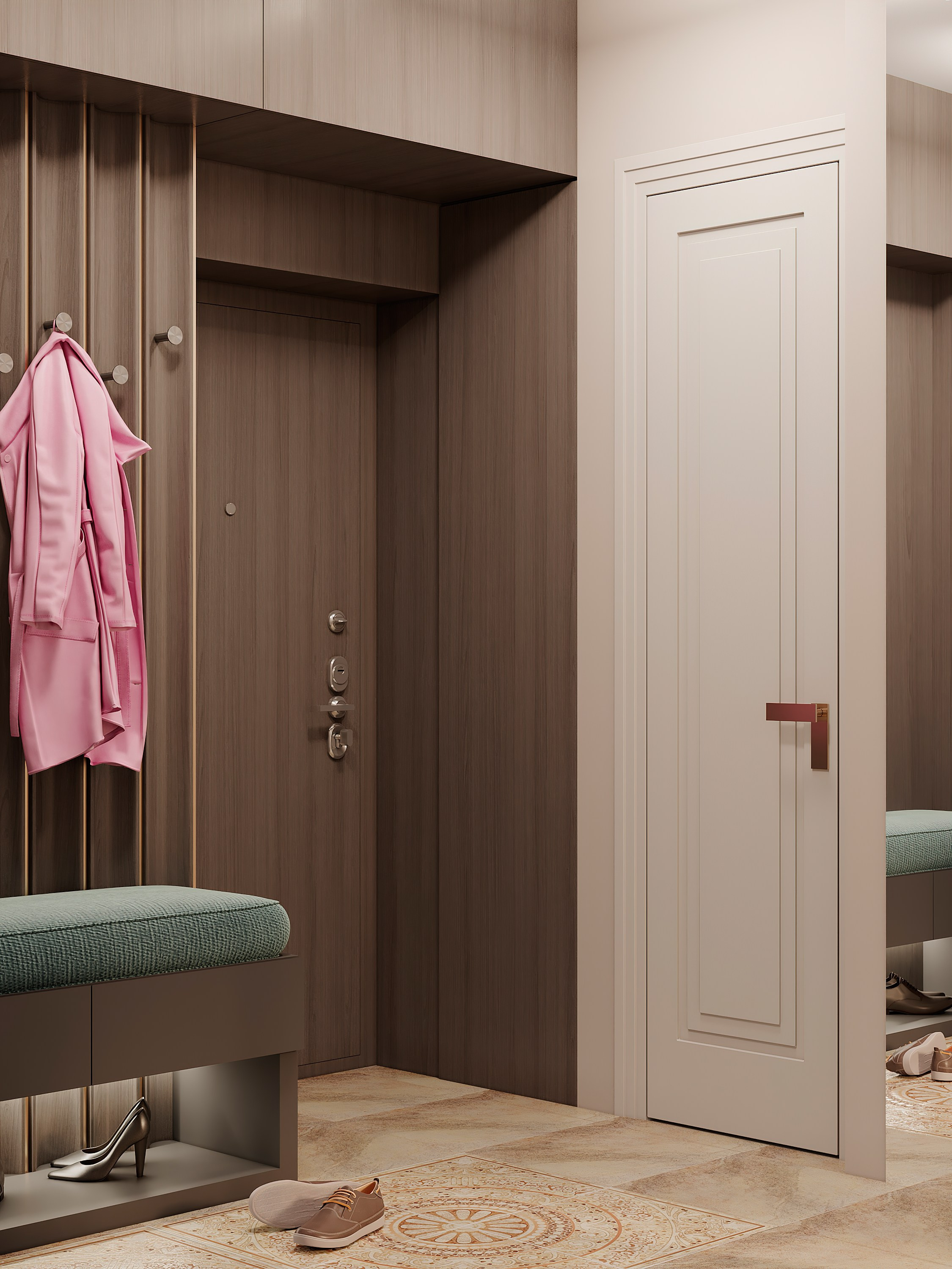 Квартира с фисташковой кухней для молодой девушки г. Москва. Батракова Наталья дизайнер интерьеров Санкт-Петербург Москва Архангель