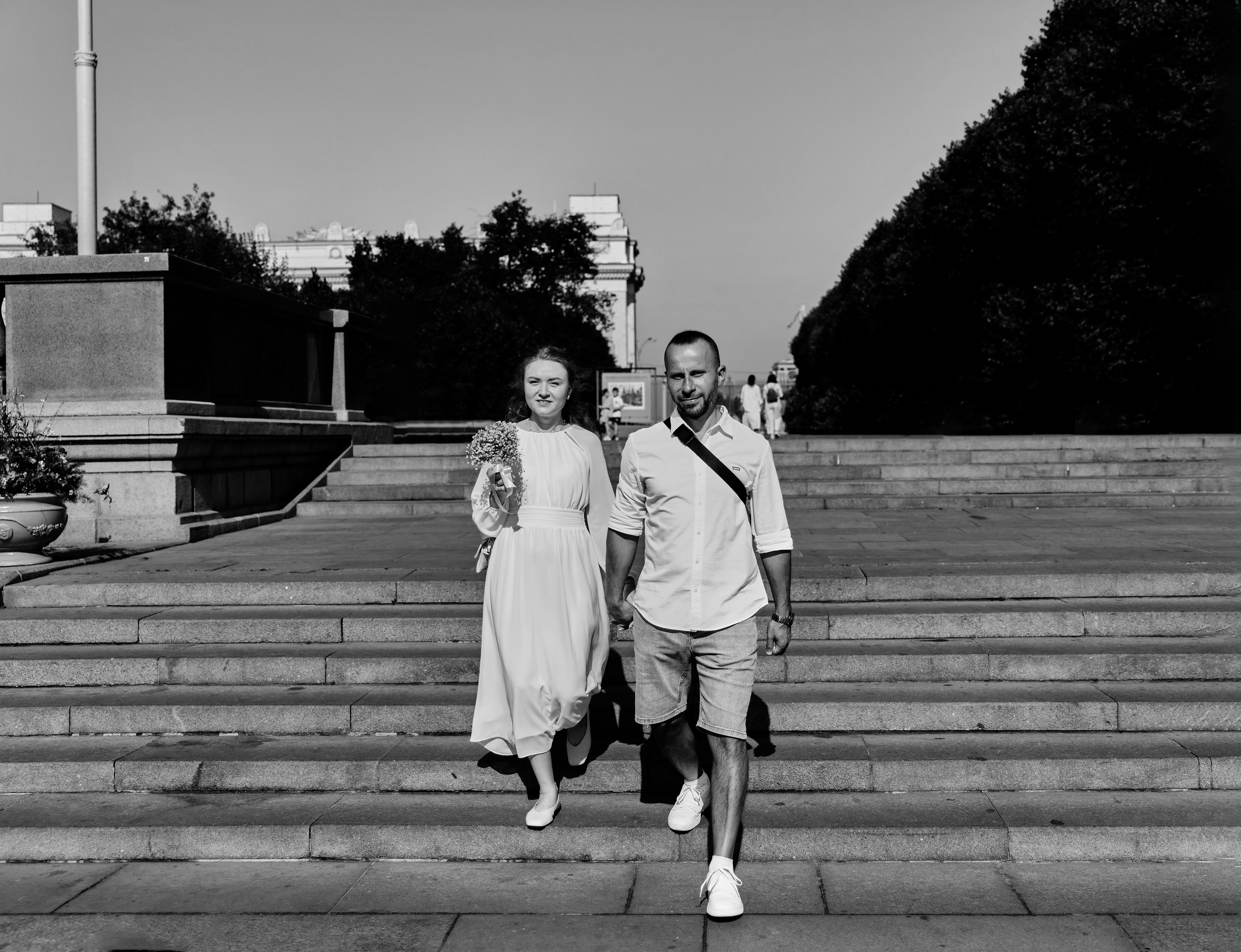 Свадебная прогулка в парке Горького в Москве