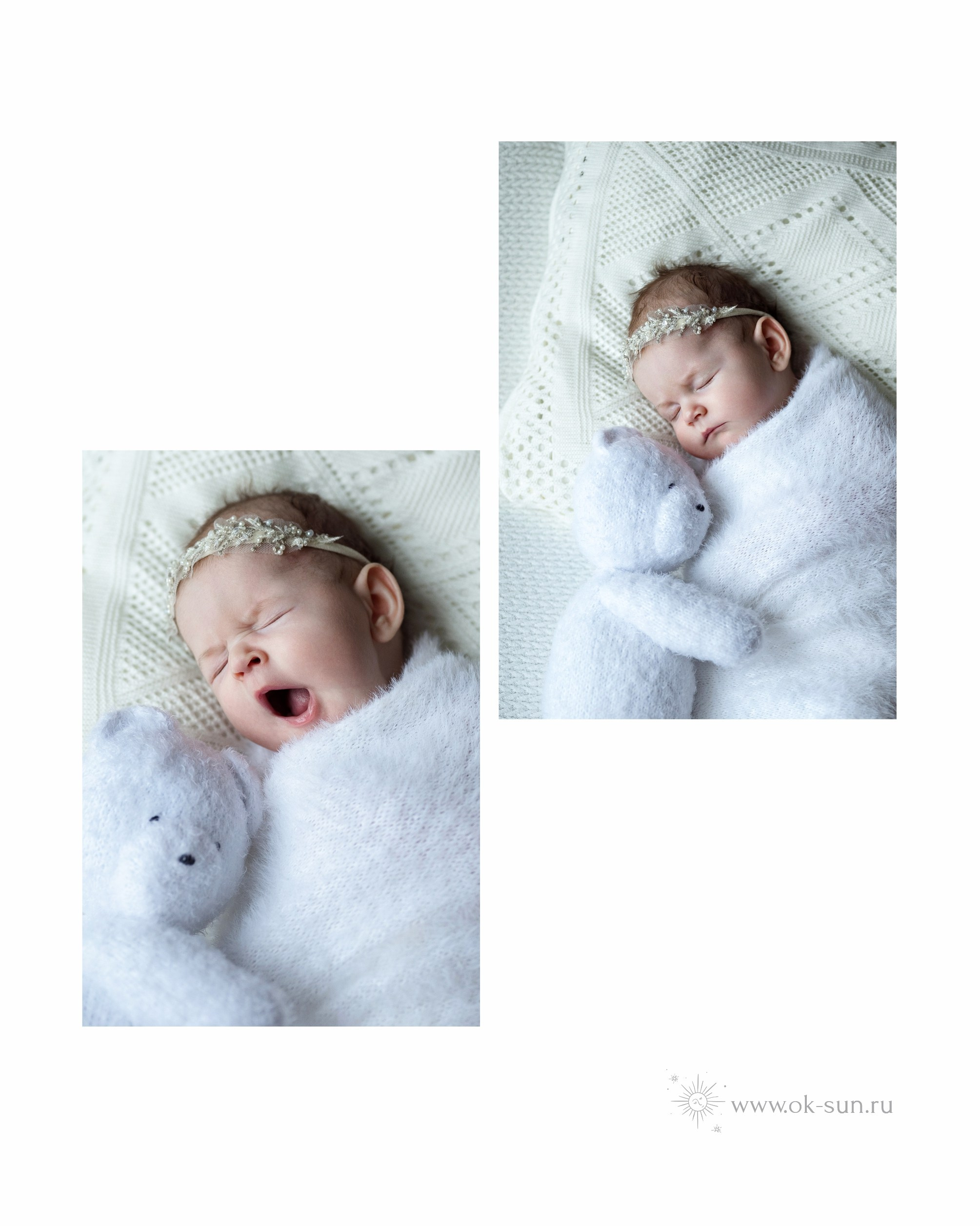 Фотосессия девочки в 2 месяца в стилистике newborn