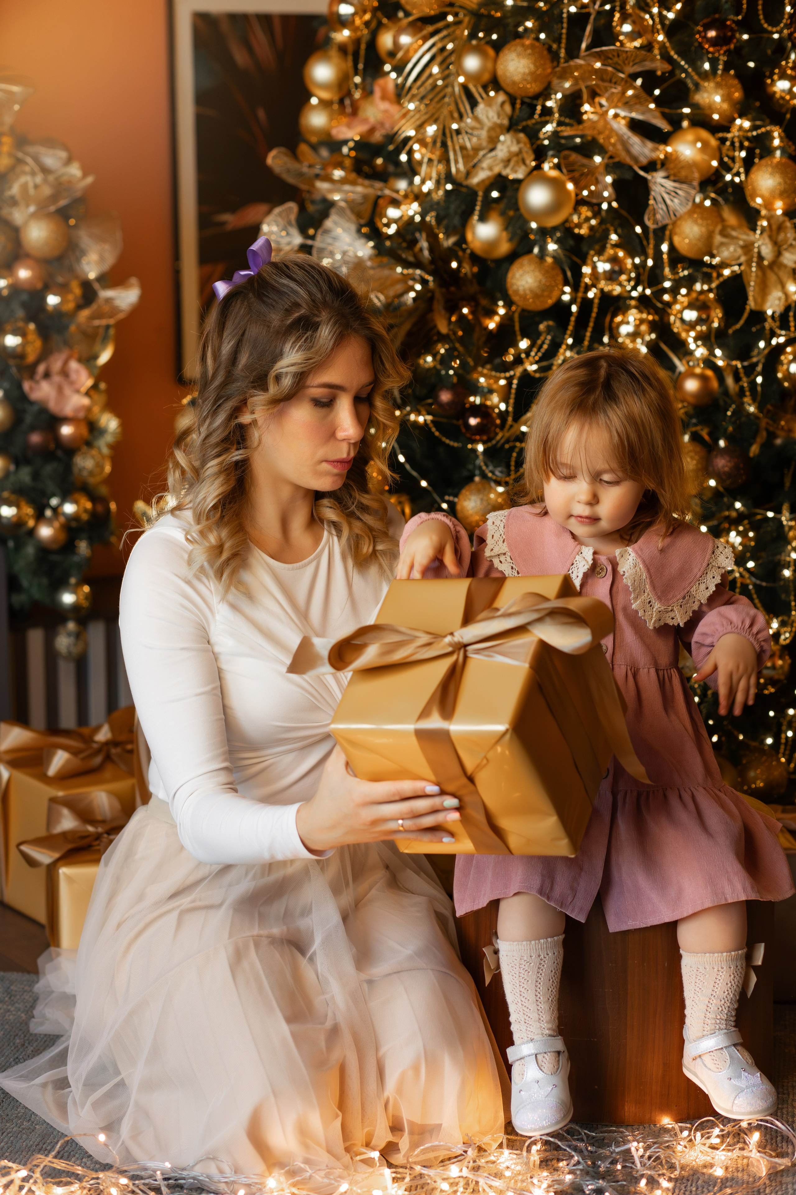 Новогодняя семейная съемка в студии. Семейный и женский фотограф в Москве Надежда Воробьева
