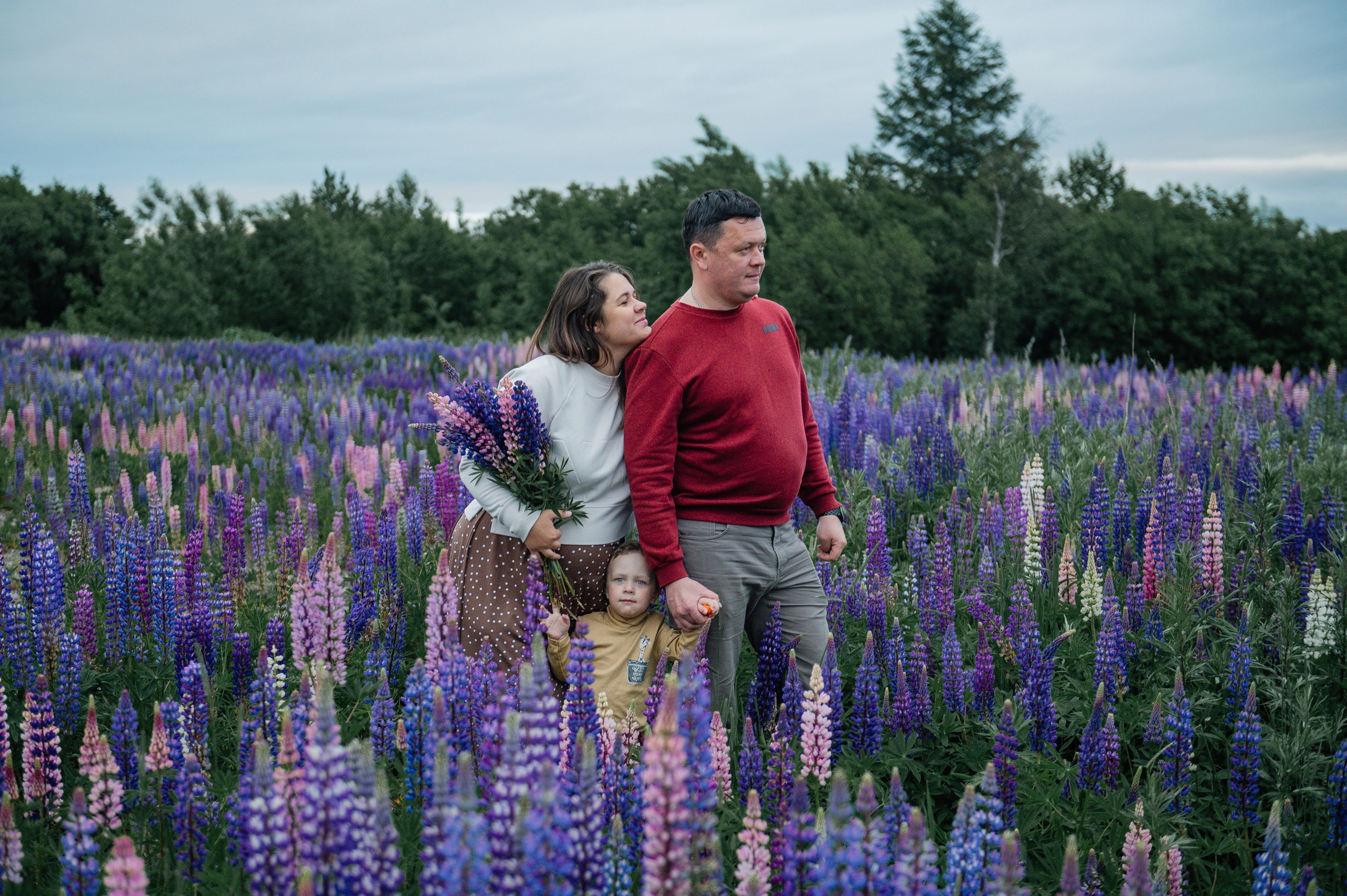 Прогулка в люпиновых полях. Свадебный и семейный фотограф Камчатка. Фотограф Камчатка