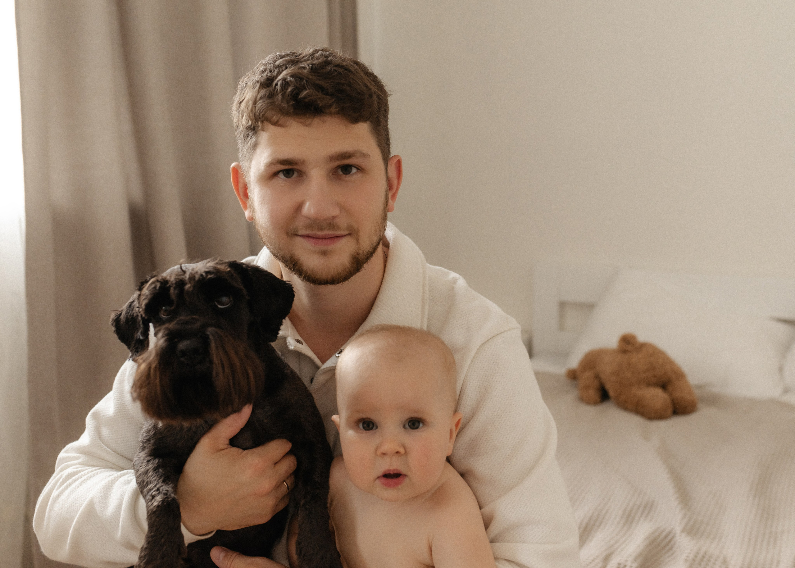 Семейная фотосессия дома с малышом. Семейный и портретный фотограф Нижний Новгород