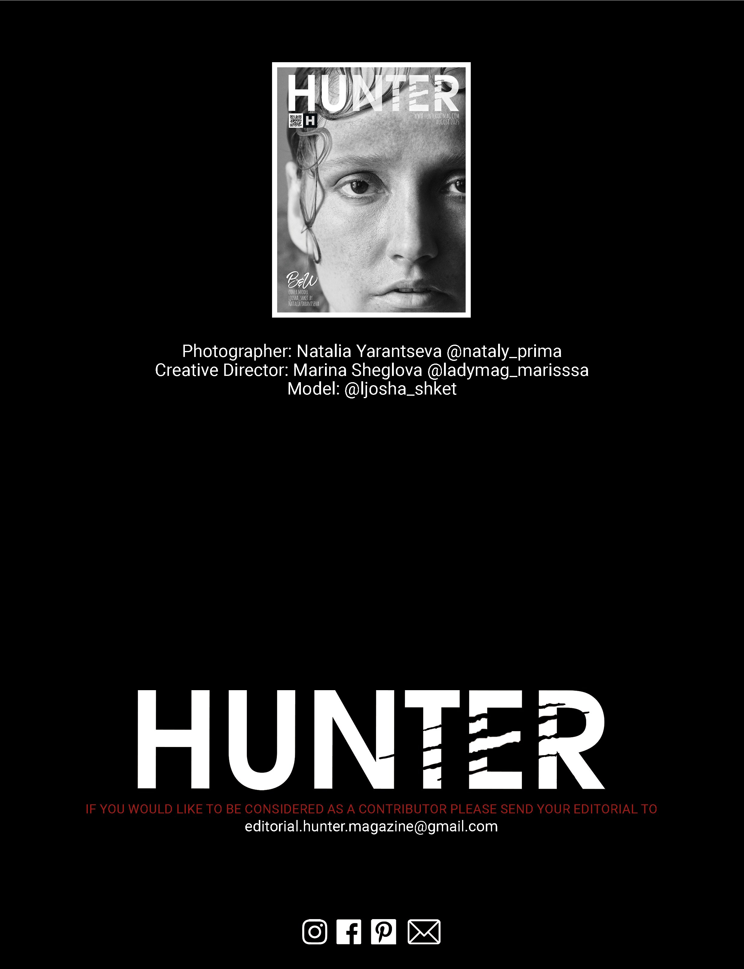 Журнальная карточка HUNTER с портретом модели • фотограф Карасёва Елена