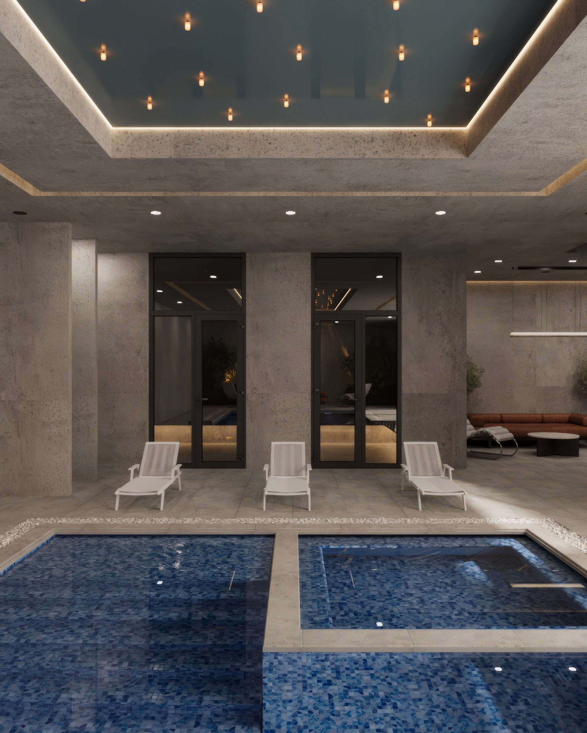 Дом с бассейном. Мансур Гусейнов дизайнер интерьеров г. Махачкала