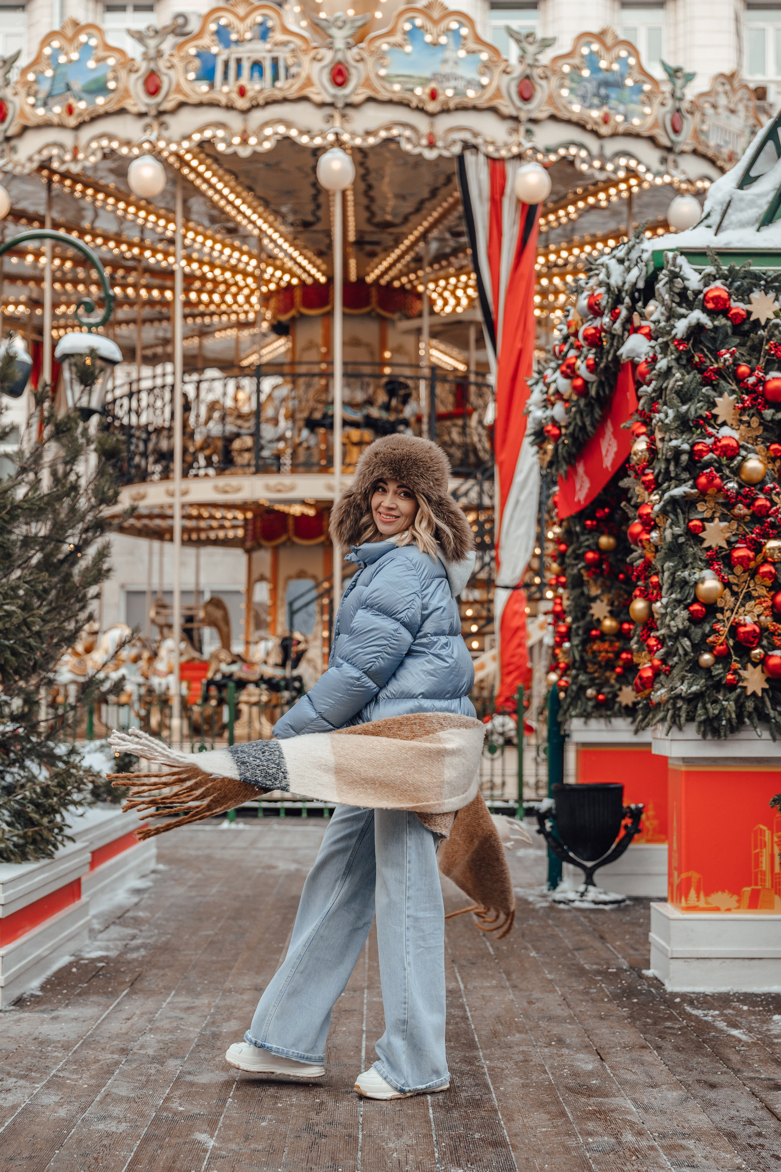 Новогодняя фотосессия на карусели