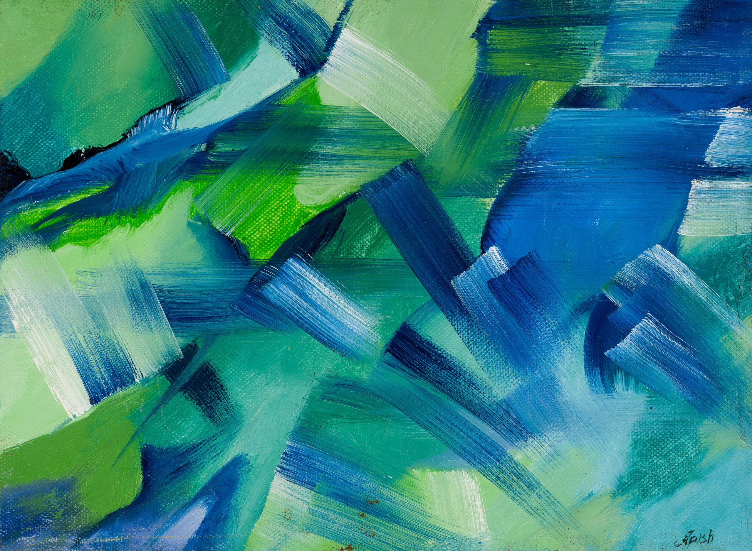 «Подводный витраж» - художник Алексей Апиш (холст, масло, 22x30 см, 2022)