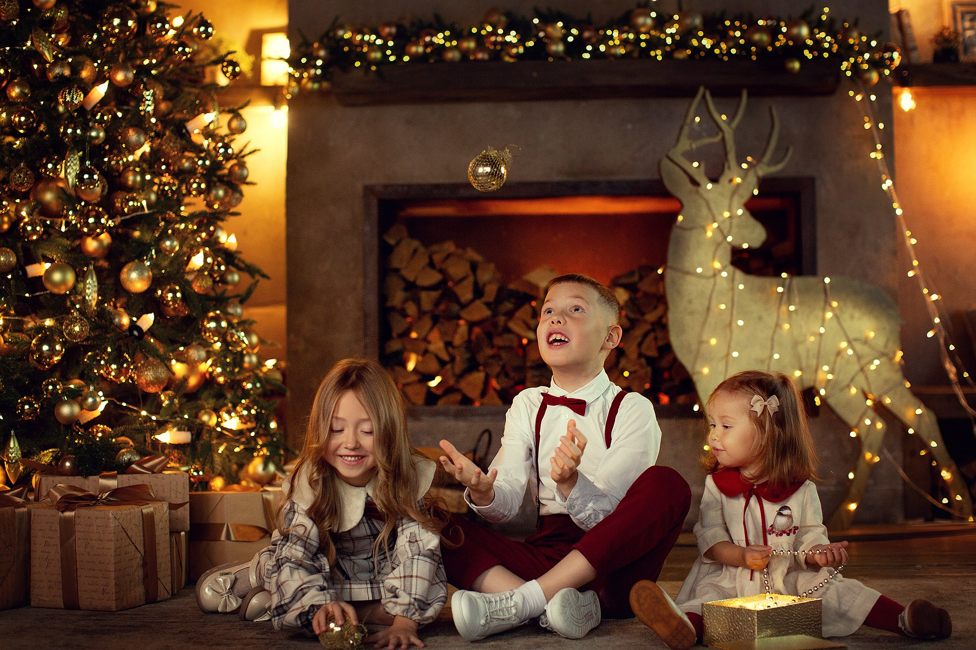 Новогодняя праздничная Фотосессия в студии. Семейный фотограф Татьяна Надеждина | Москва, Московская область, Ярославль