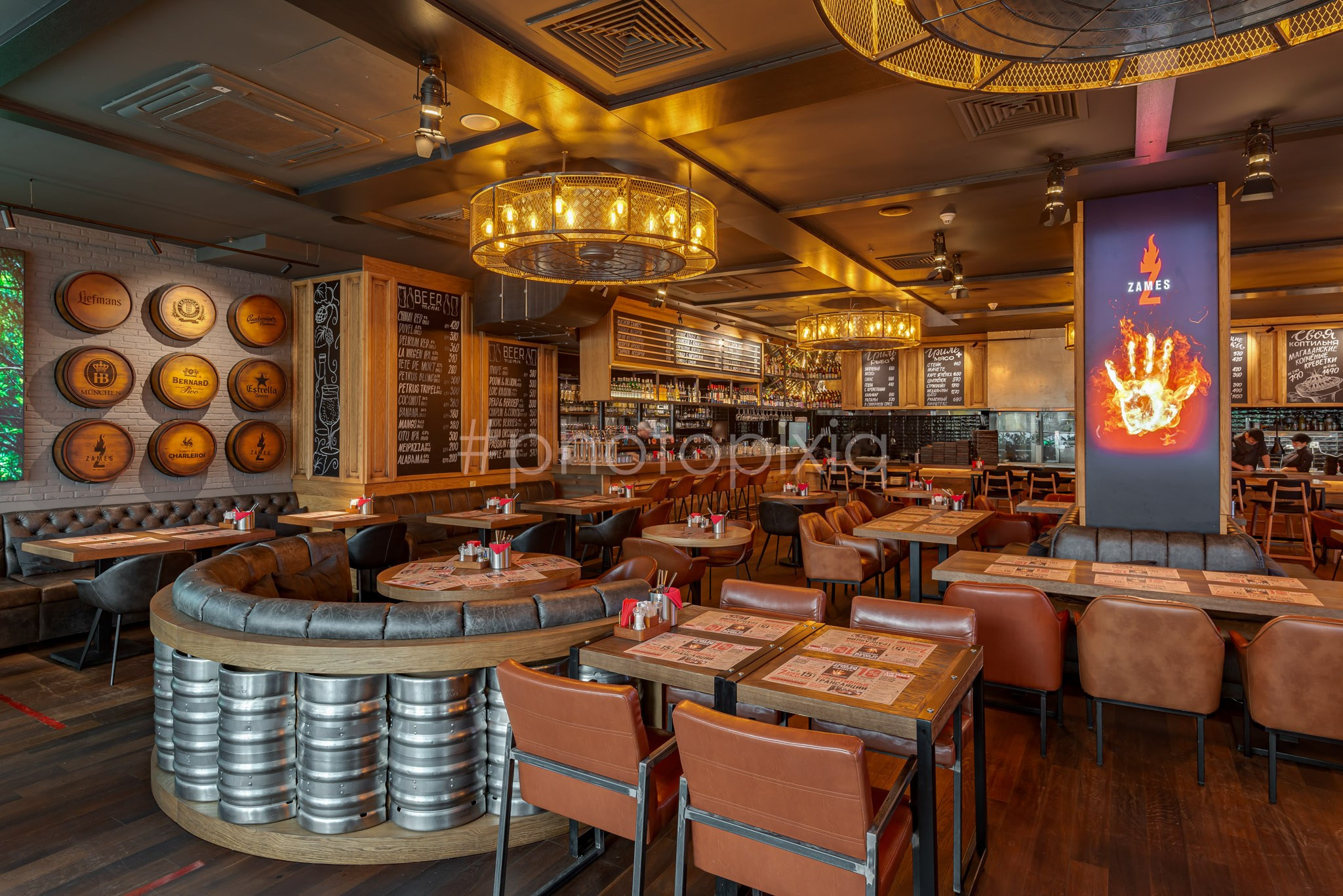 Интерьерная фотосъёмка ресторана ZAMES. Интерьерная съёмка и виртуальные туры — Интерьерный фотограф Кузнецов Сергей (photopixiq)