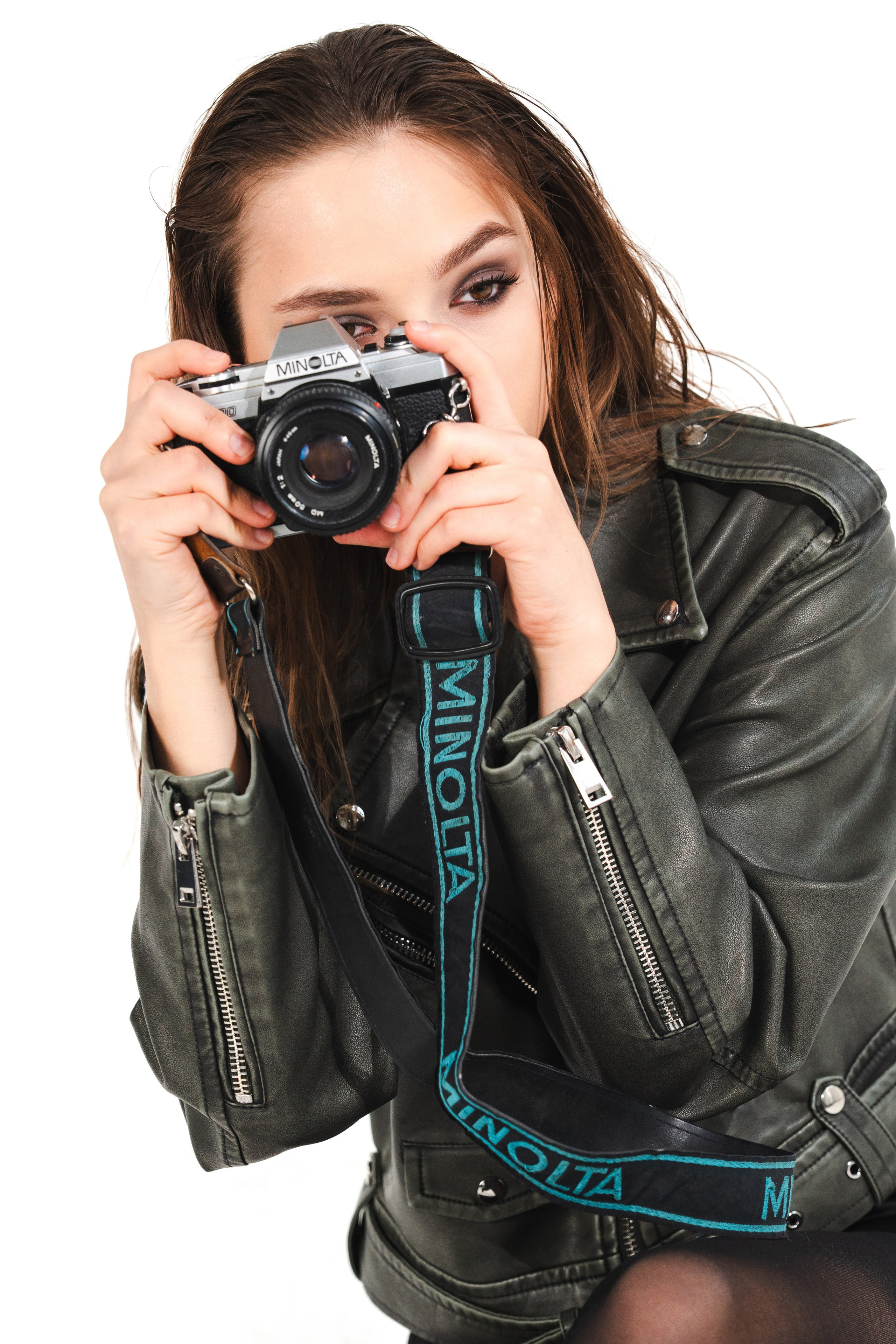 Анфиса в кожаной куртке. Фото и видео съёмка в Москве и МО Александр Чапала и Трояк Алеся