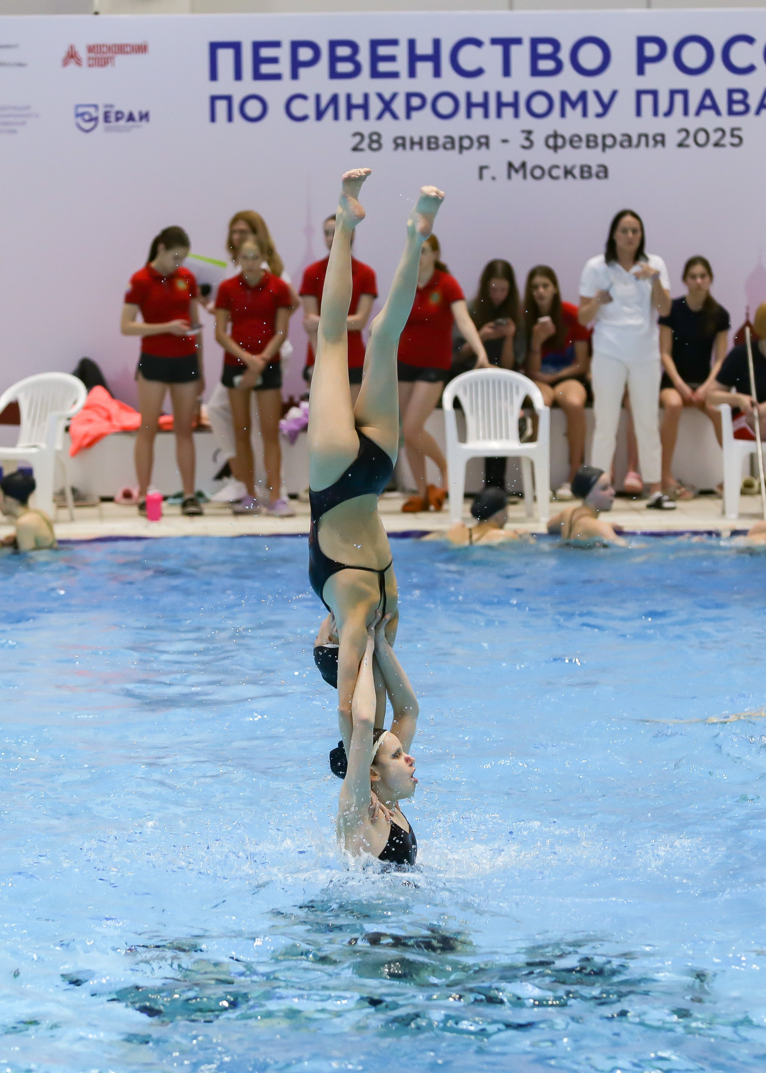 Тренировка перед Первенством России по синхронному плаванию. Репортажный фотограф в Москве