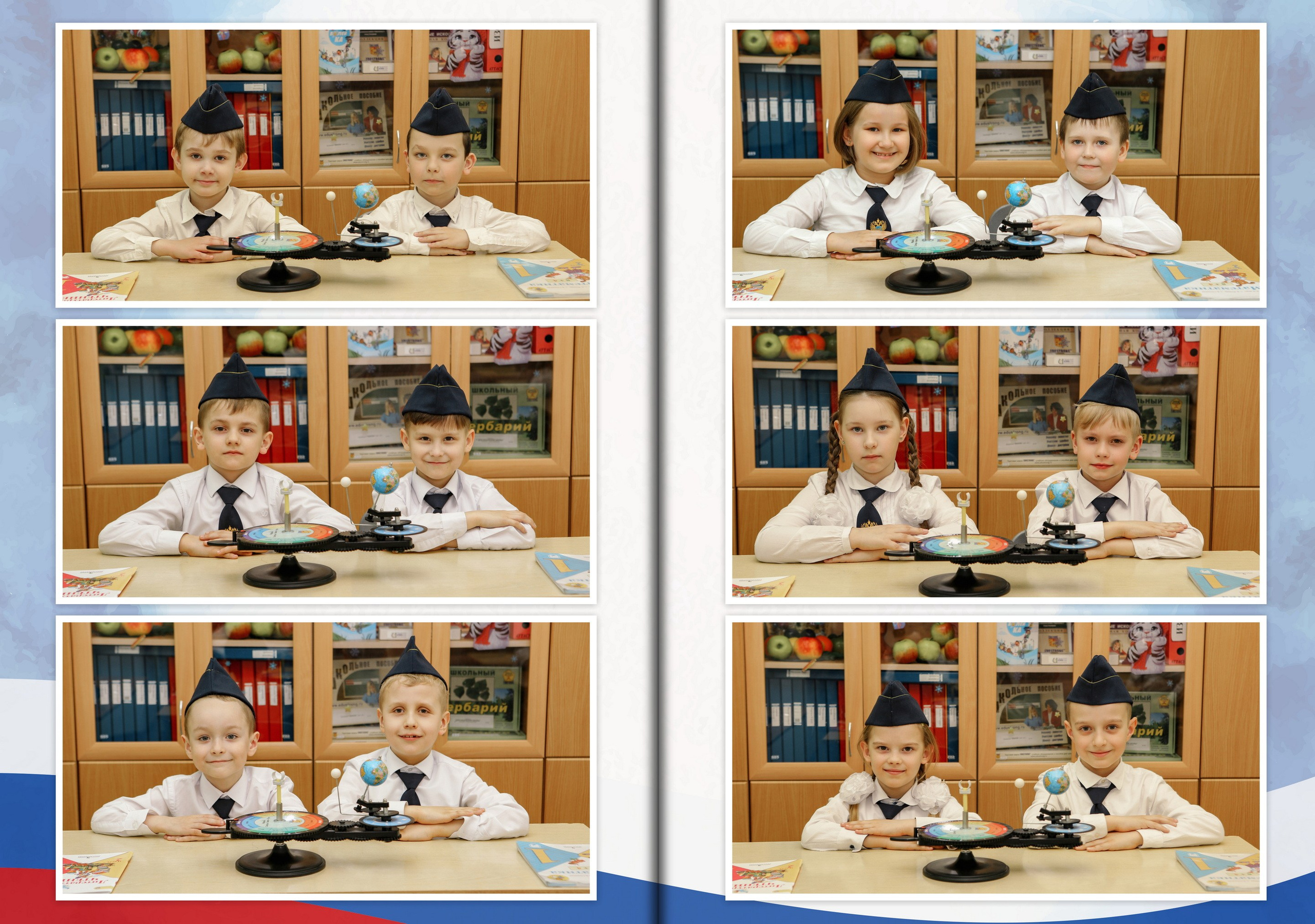 Фотографии юных кадетов за партой