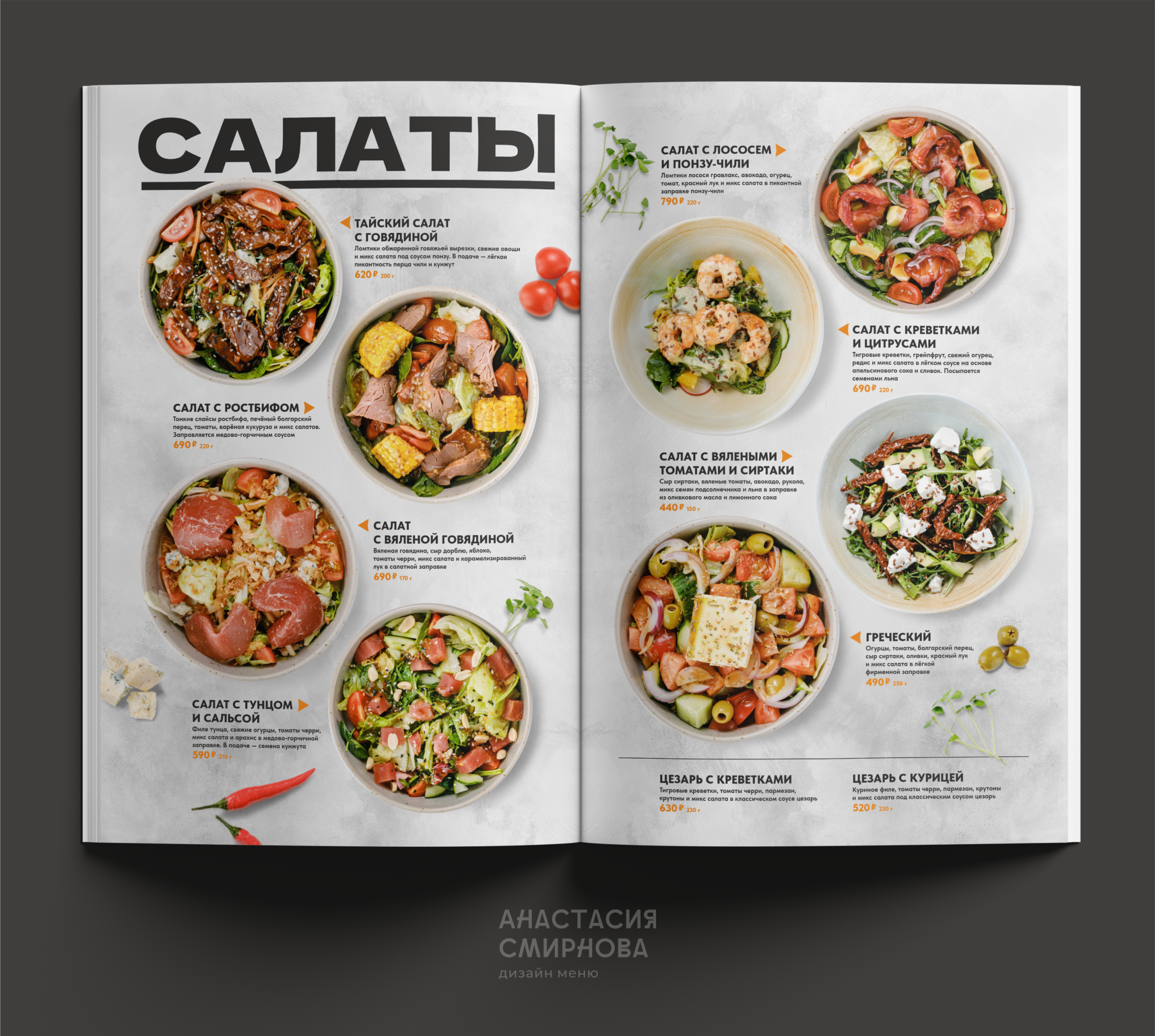 Дизайн меню. Дизайн меню на заказ