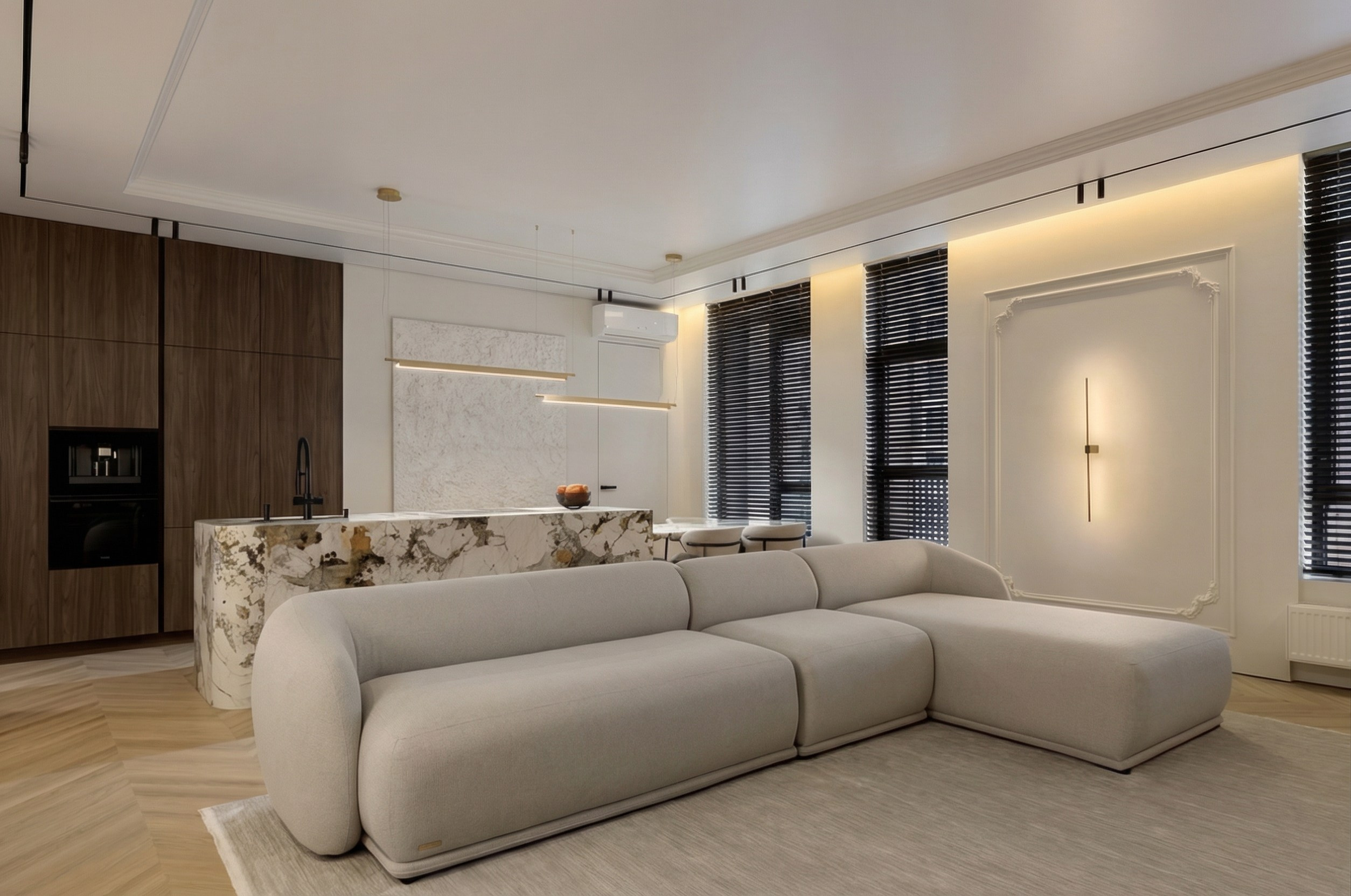 Дизайн квартиры 120 м² в современном стиле — портфолио Валерии Котович