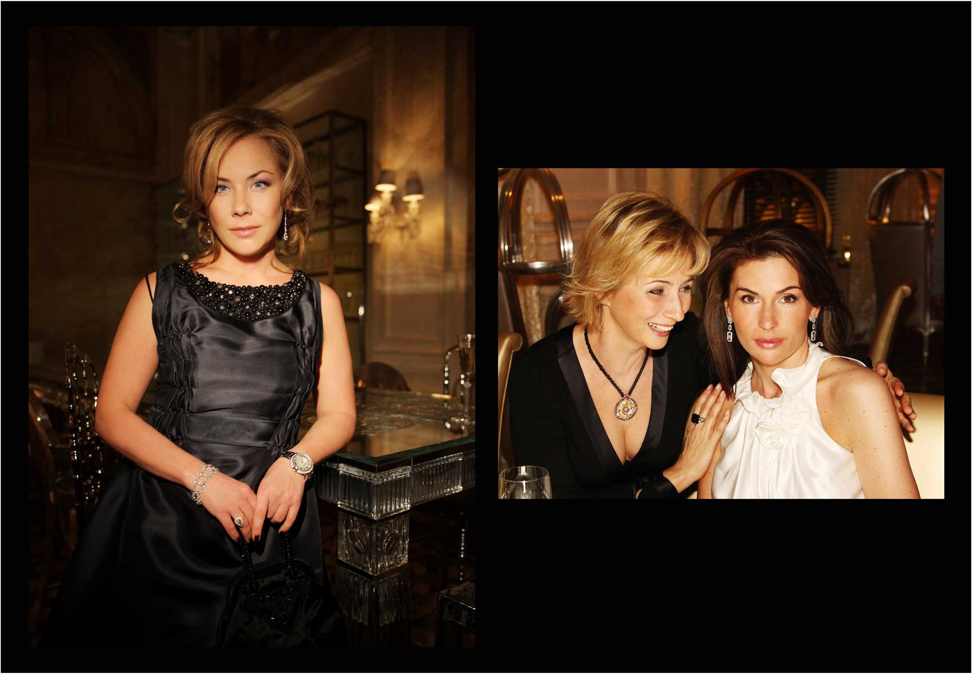 вечерняя портрет в ресторане, съёмка в "Cristal Room Baccarat"