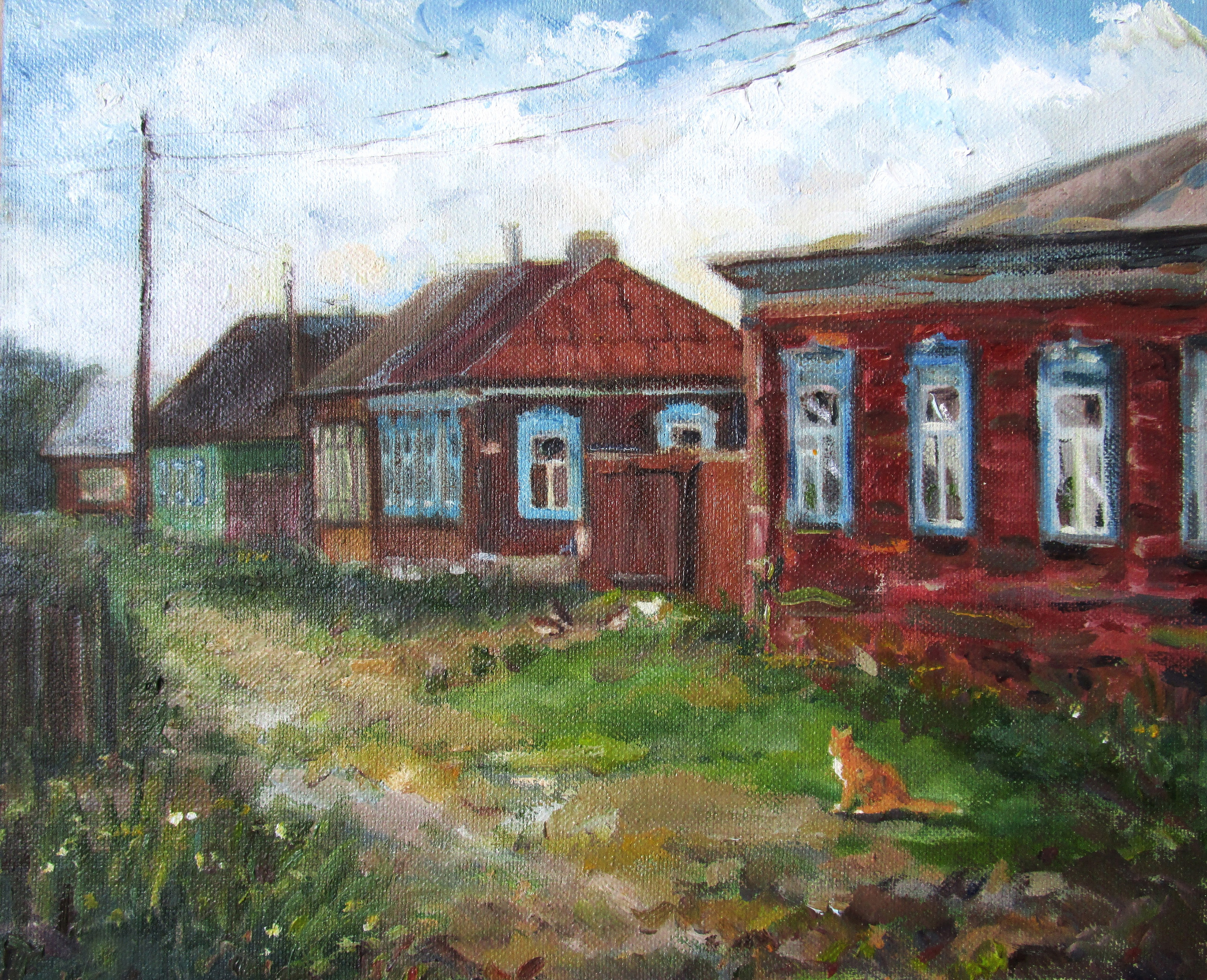 Деревенская улица, Борисово, Рязанская область; холст / масло, 2008