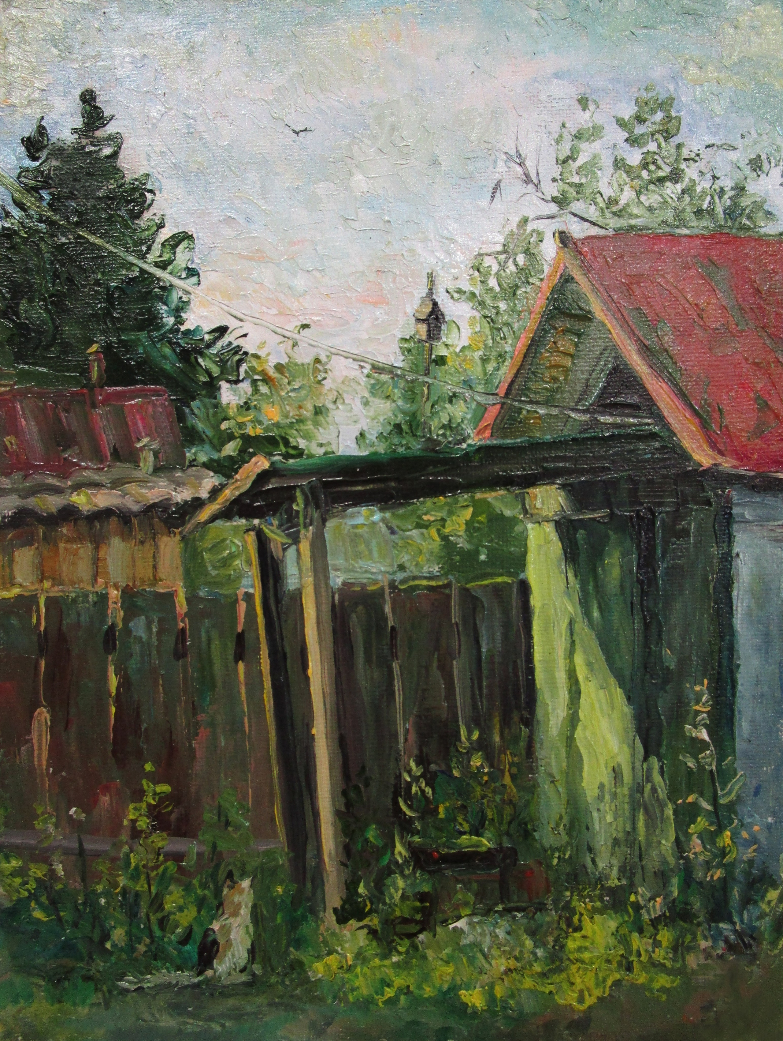 Закатные часы за городом; холст / масло, 2021