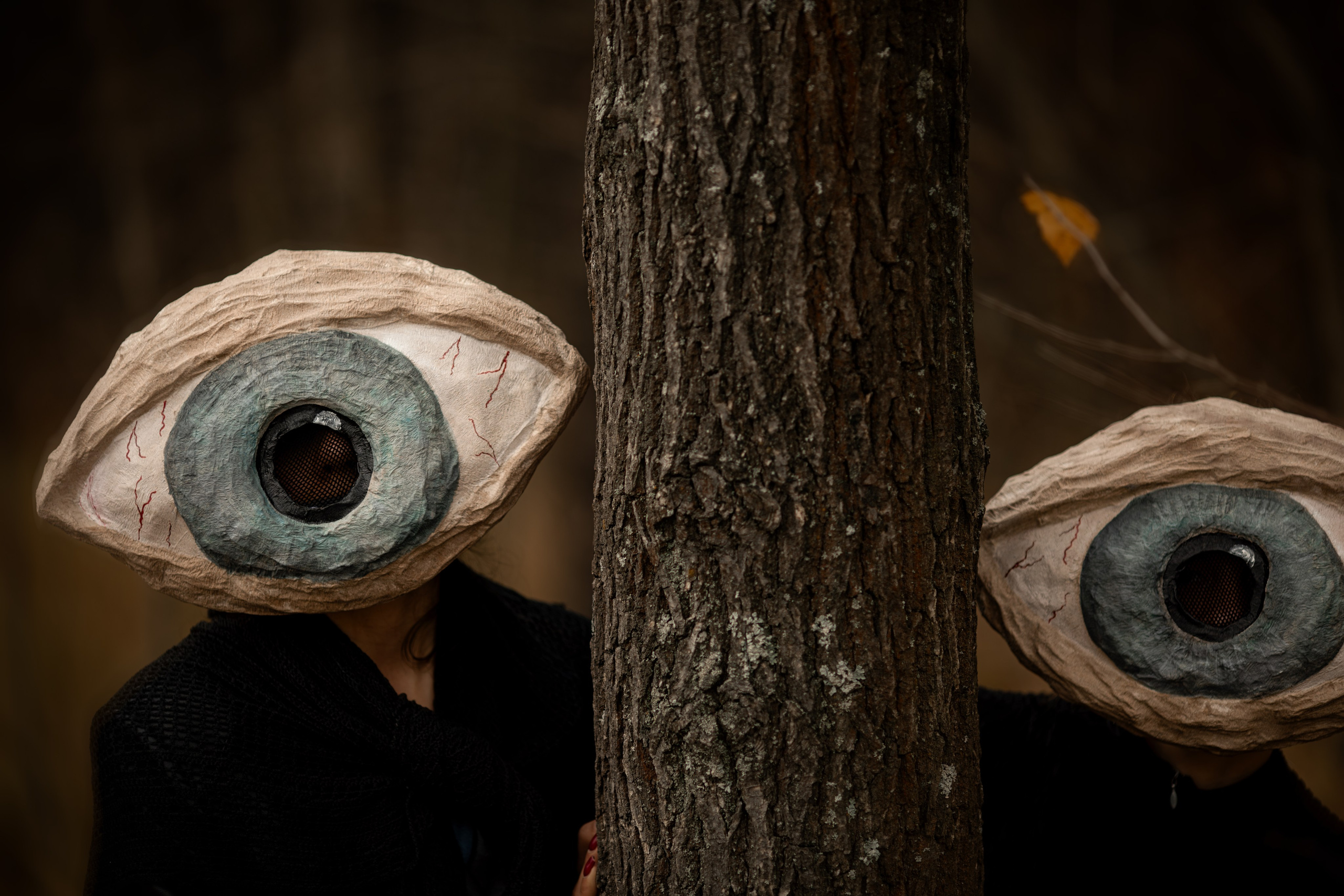 Фотопроект «Духи леса» — маски из папье-маше, свет и тишина природы. Фотограф Анна Грошикова — авторская съёмка на рассвете и закате в Москве, Мытищах, Солнечногорске и Московской области