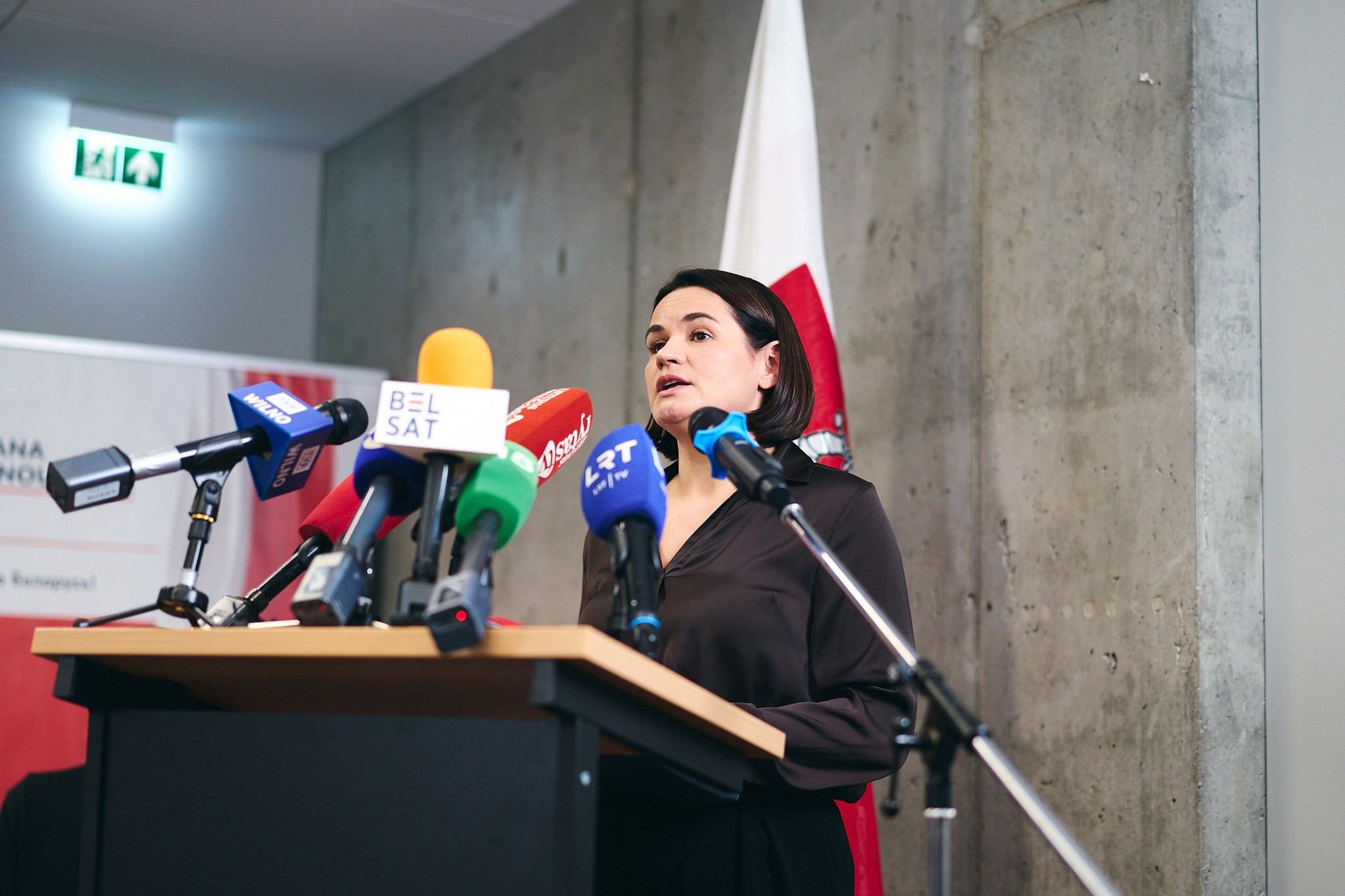 Press conference with Sviatlana Tsikhanouskaya and released political prisoners. Photographer in Vilnius