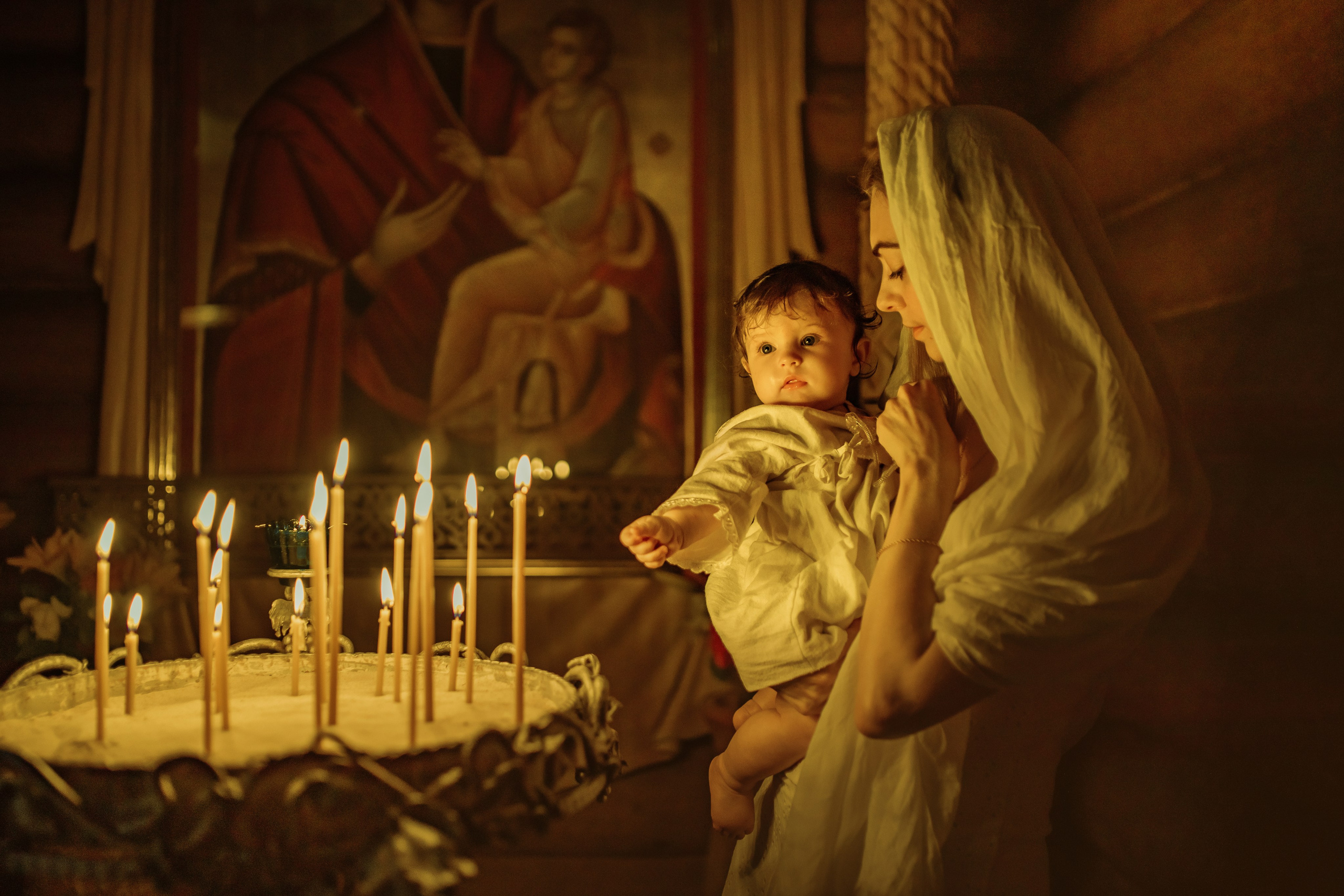 Крещение Аделины, храм Святой Троицы, июль 2024