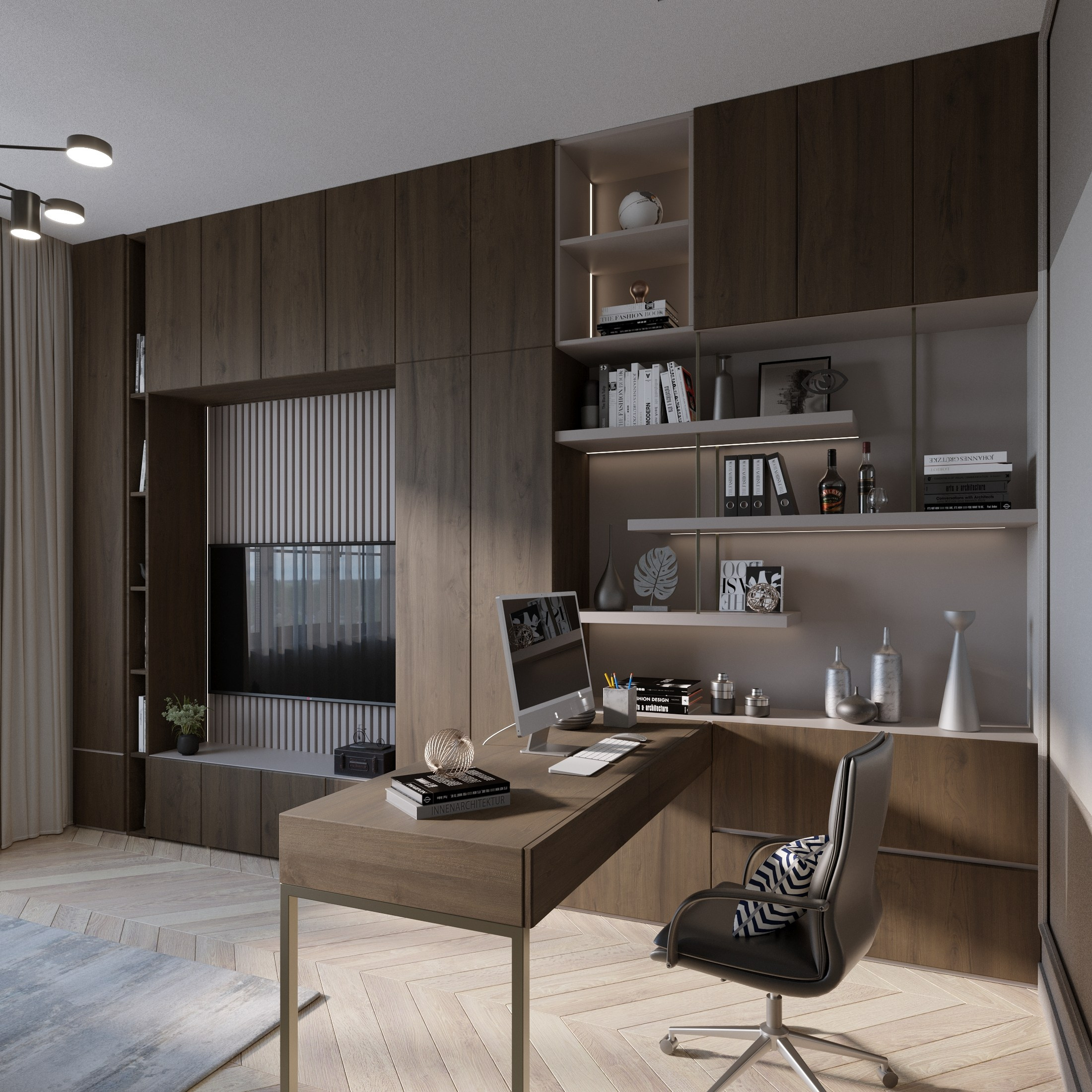 Two-Story House Interior Design — Modern Elegance with Classic Touches. 3D INTERIOR AND ARCHITECTURE VISUALIZATION