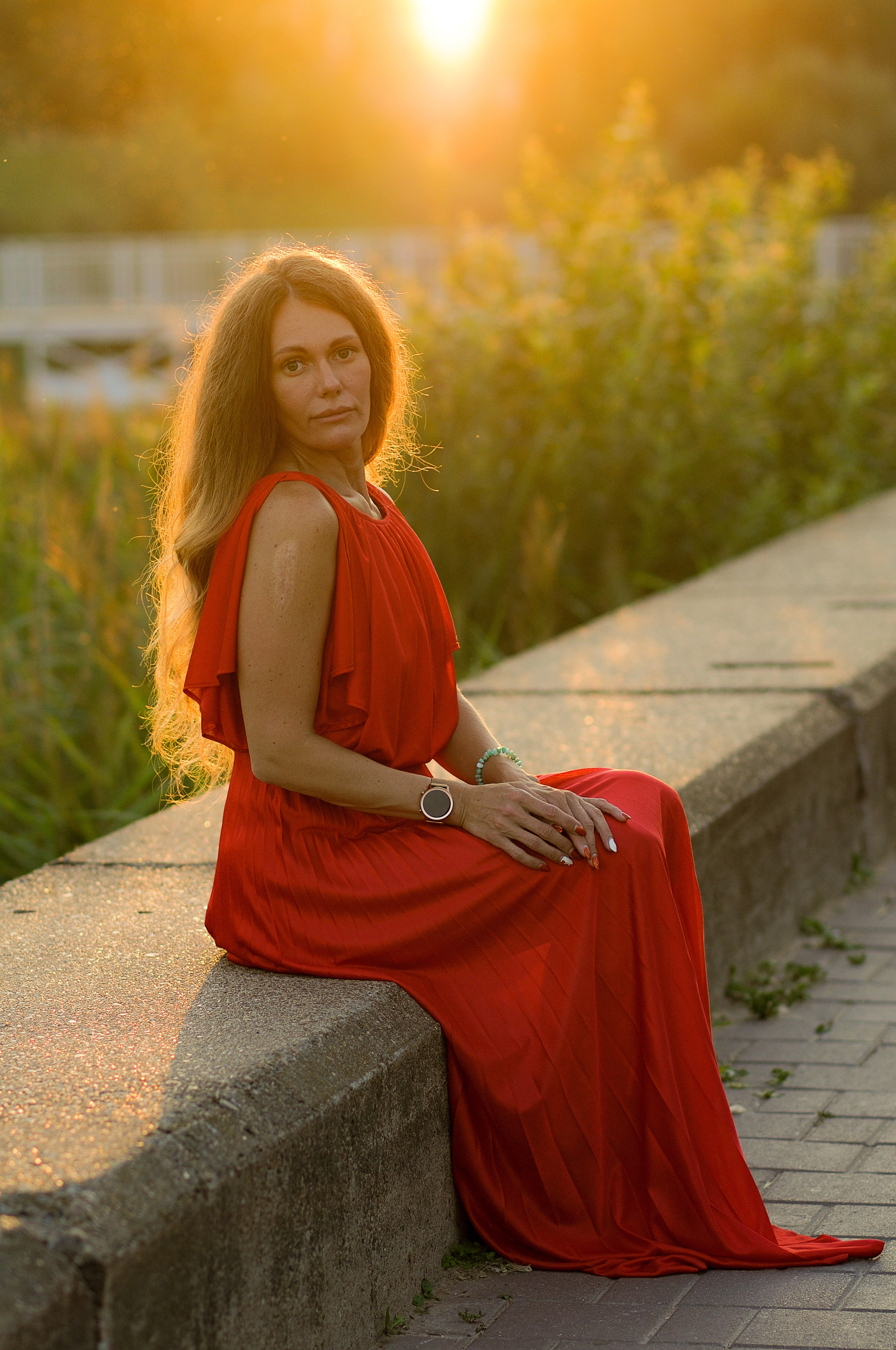 Портретная фотосессия на природе на закате