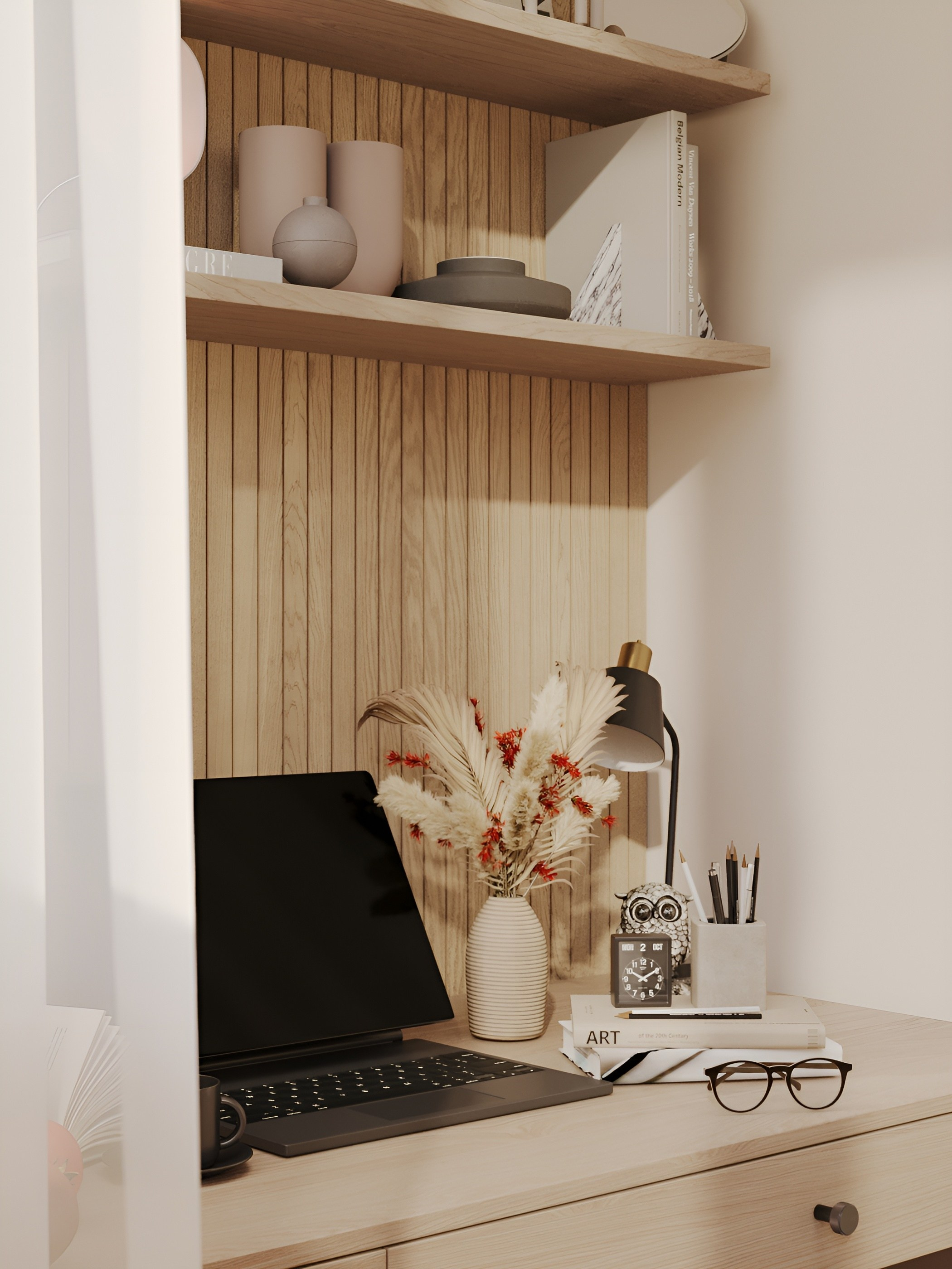 Спальня-кабинет. 3D Визуализация интерьеров жилых и коммерческих помещений