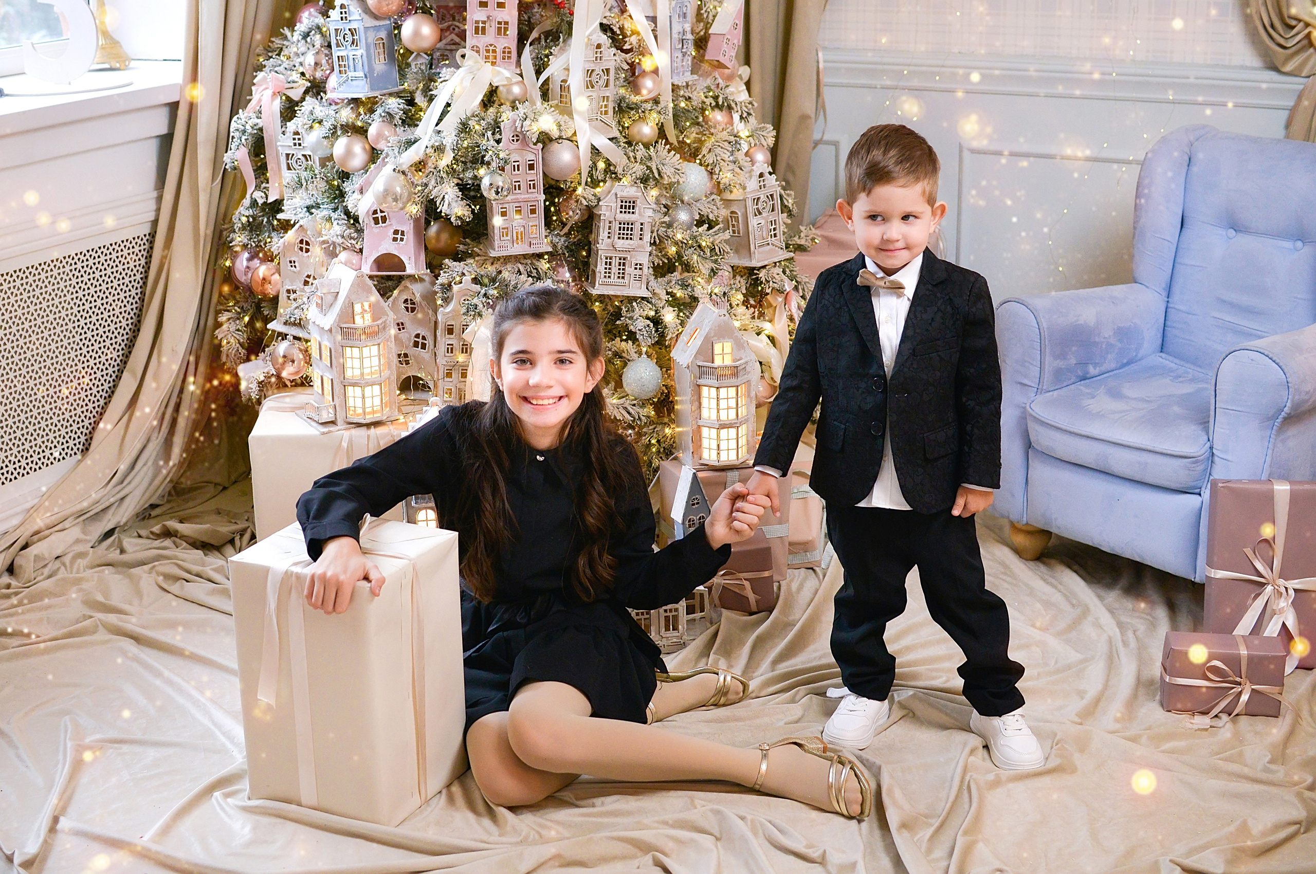 Новогодняя семейная фотосессия в Краснодаре 2023-2024. Фотограф новорожденных Краснодар Малышенко Надежда