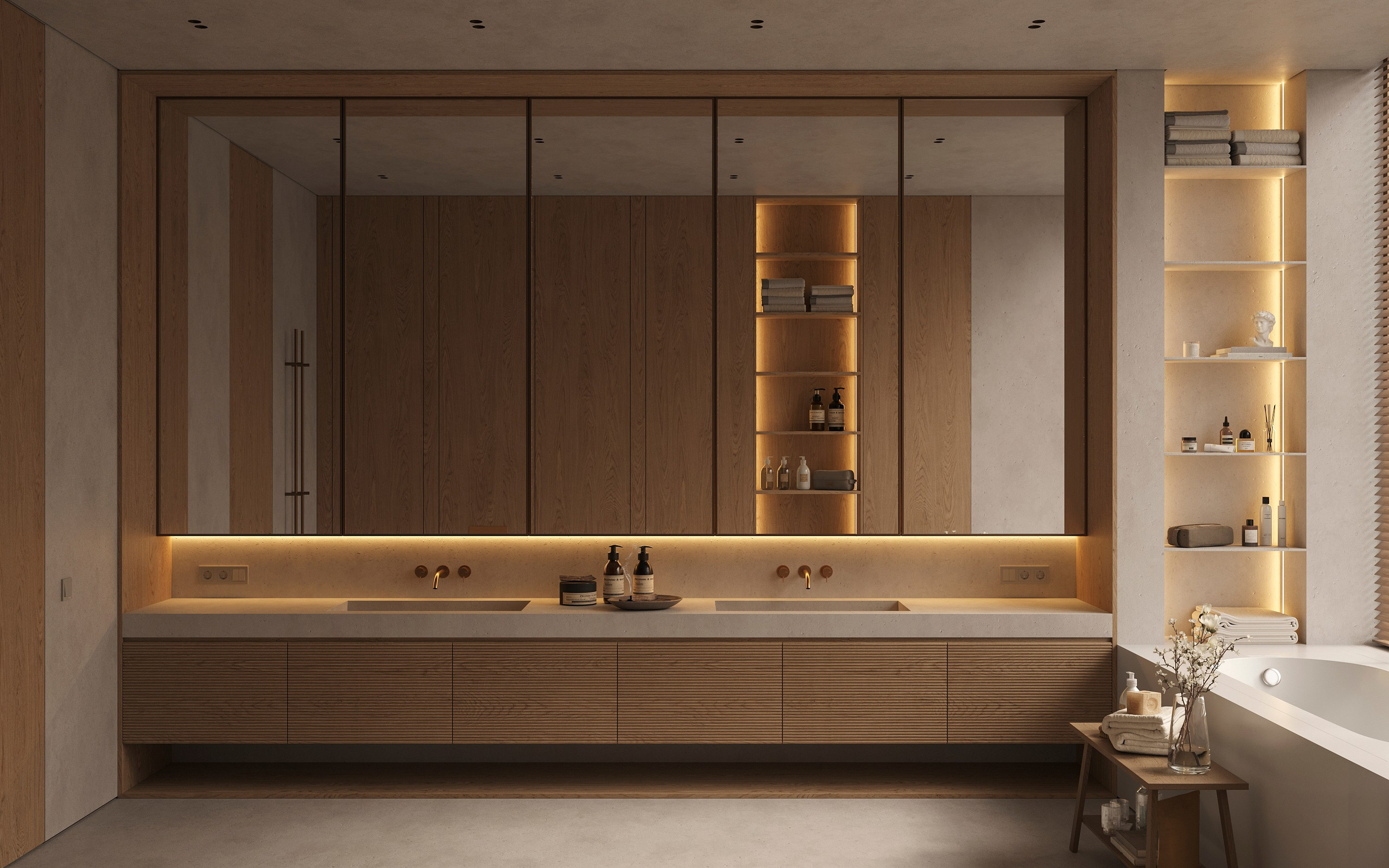 ZEN BATHROOM | SUNNY & SOFT CONCEPTS. Interior Visualization by Valerie Stetyukevich