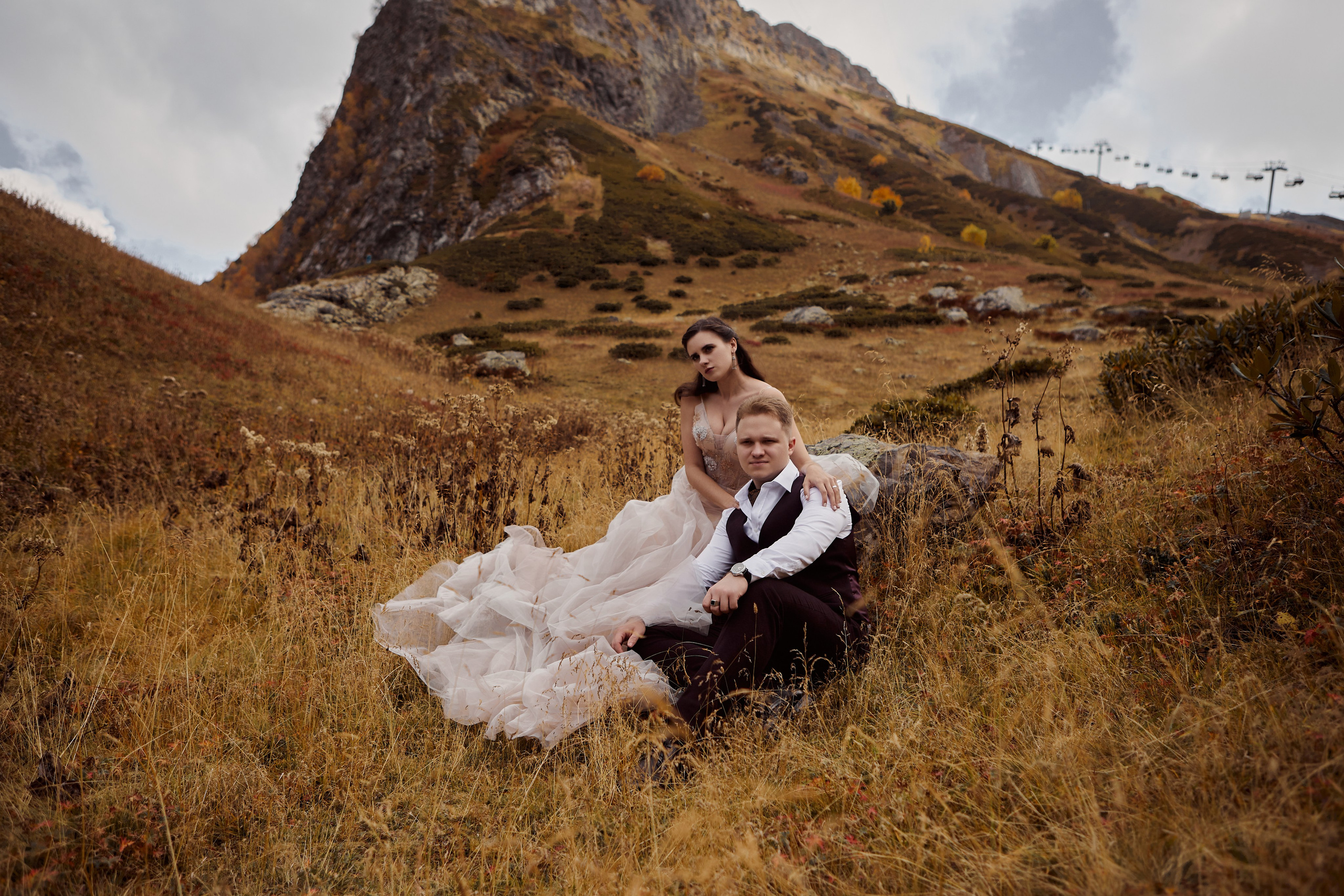 Свадебная фотосессия в горах. Свадебный и семейный фотограф в Сочи-Красной поляне Ларионова Анна