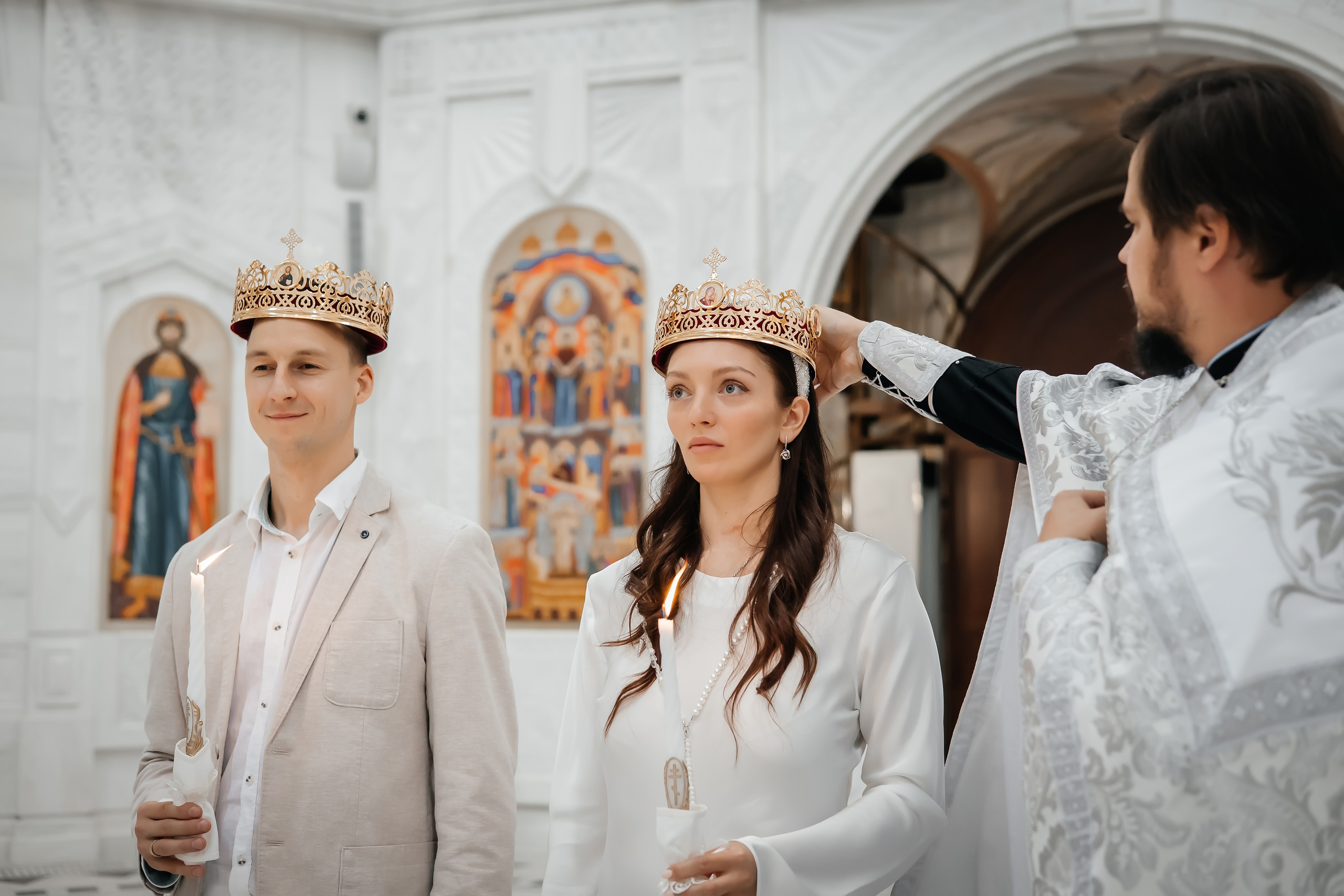 Венчание Ольги и Никиты в Храме Святого Равноапостольного князя Владимира в Тушино. Фотограф на крещение и венчание Москва  Надежда Баланина