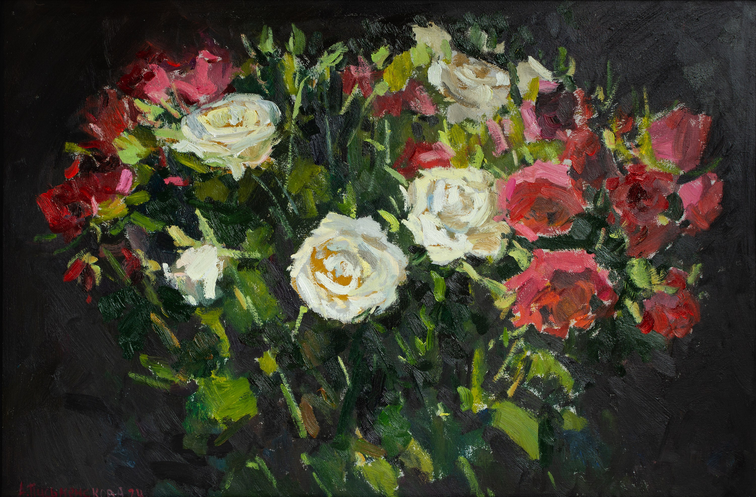 "День рождения" оргалит, масло 40х60 см, 2024 