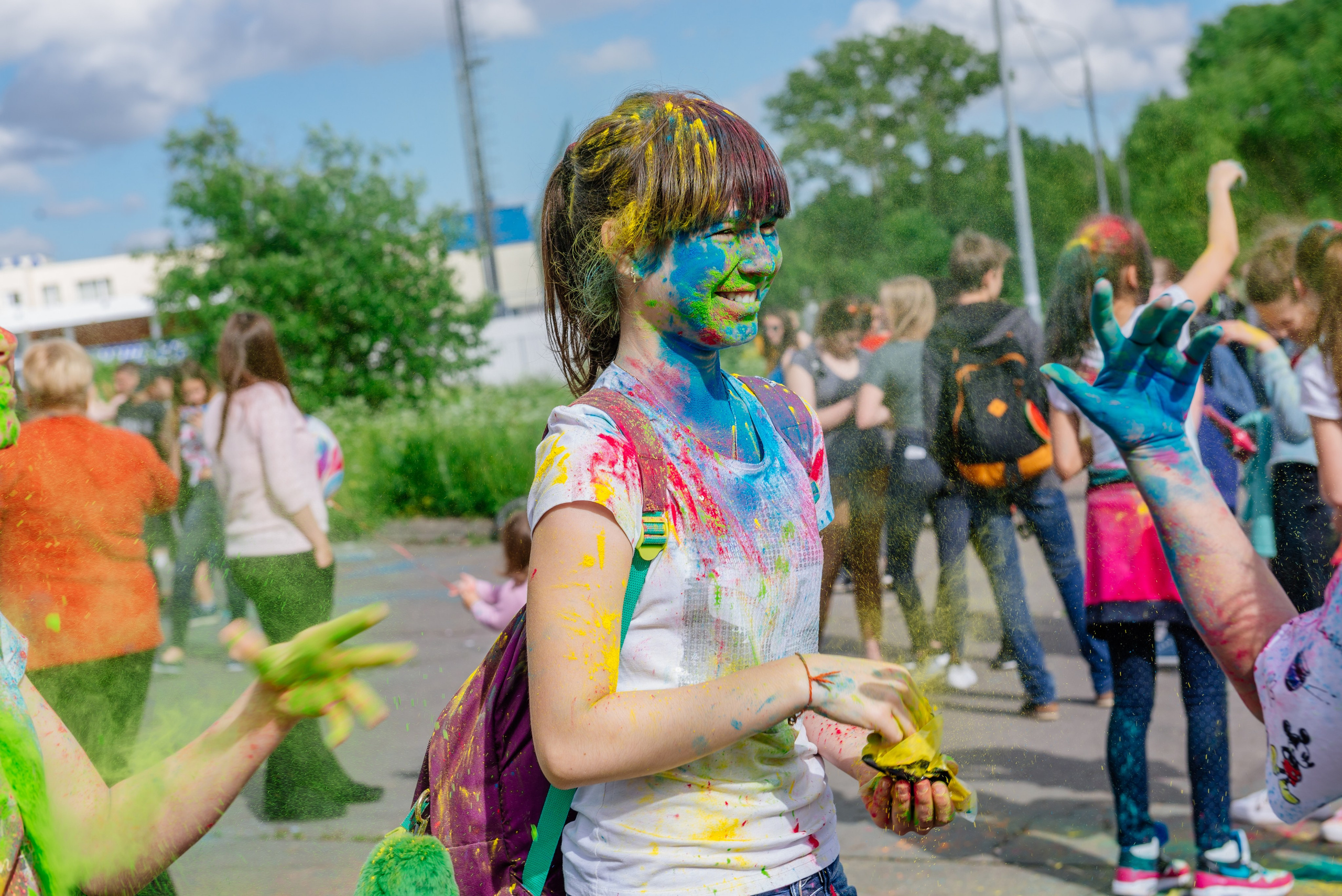Фестиваль красок Holi. Москва, МО. Фотограф LANA STIL. Семейный, репортажный фотограф, студия. Женский, мужской портрет. Фотографирую территориально в г. Королев, Москва, МО