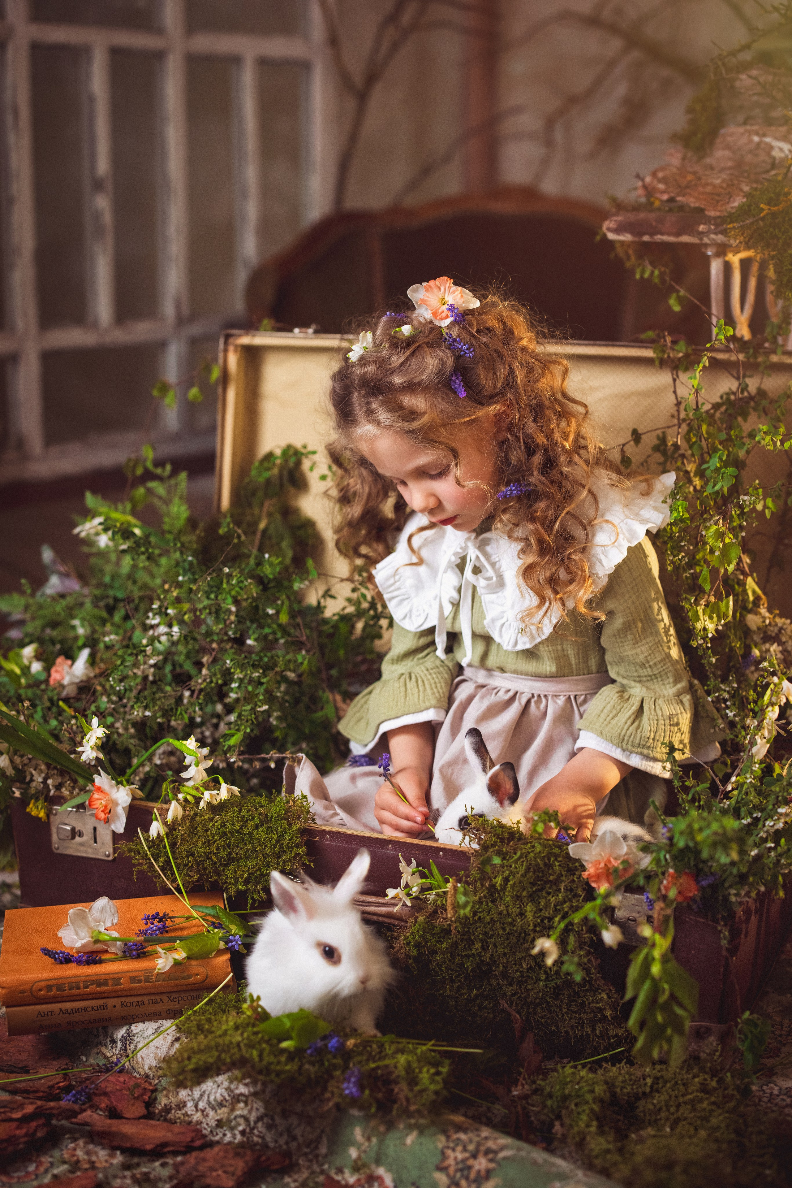 Детская фотосессия с утятами и кроликом. Семейный и детский фотограф в Краснодаре Анна Трашкова