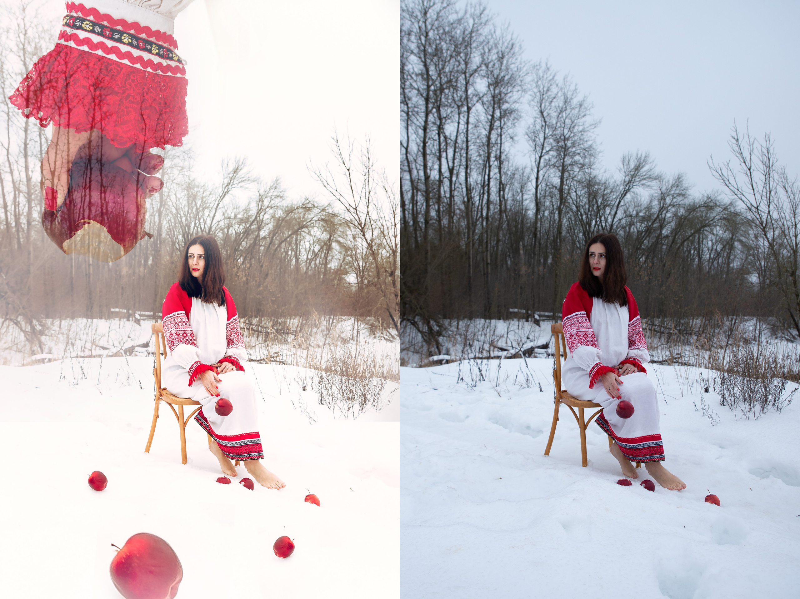 Ретушь фото до и после. Фотограф Крещение Венчание Москва