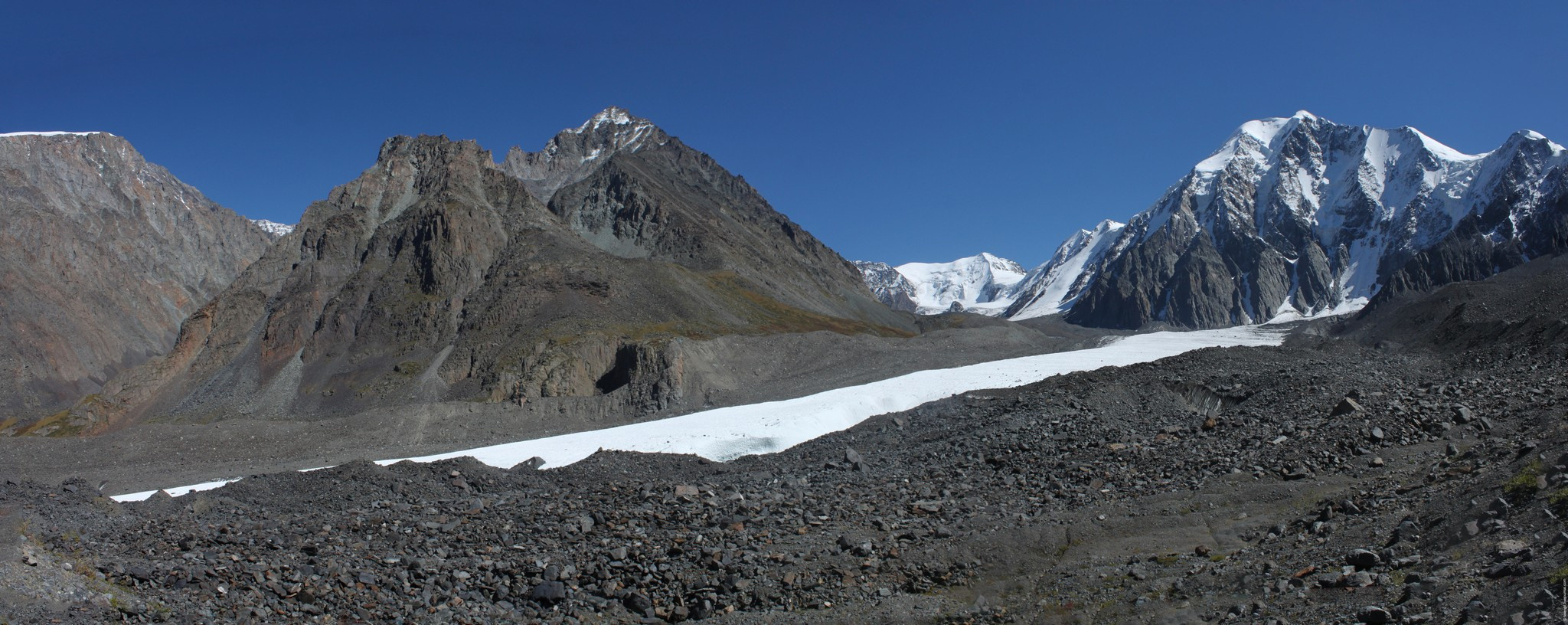 панорама на ледник Большой Актру (Ак-Туру)