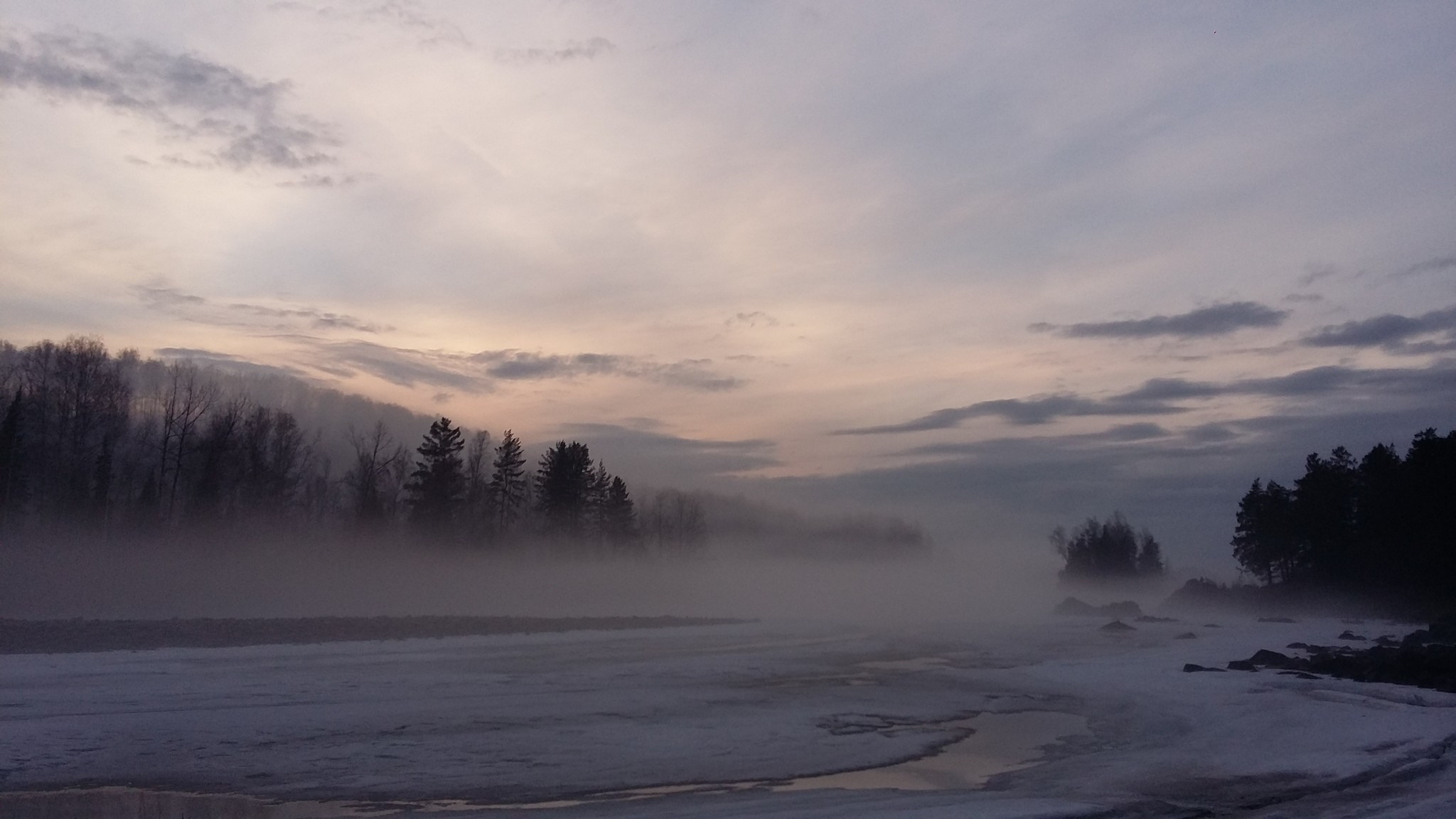 туман на вечерней Катунью у с. Ая