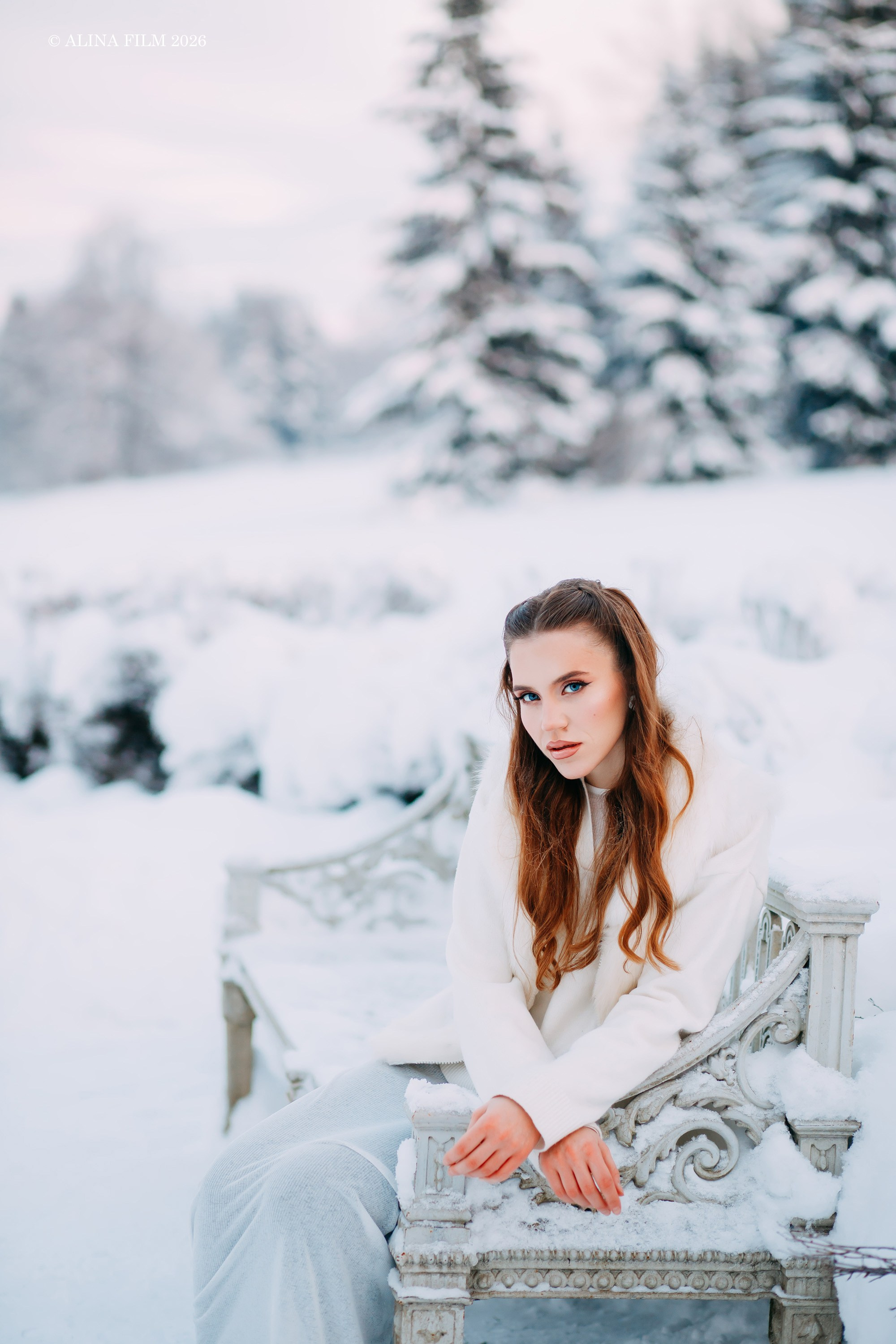 Фотопрогулка в снежном Павловске. Фотограф в Санкт-Петербурге Alina Film