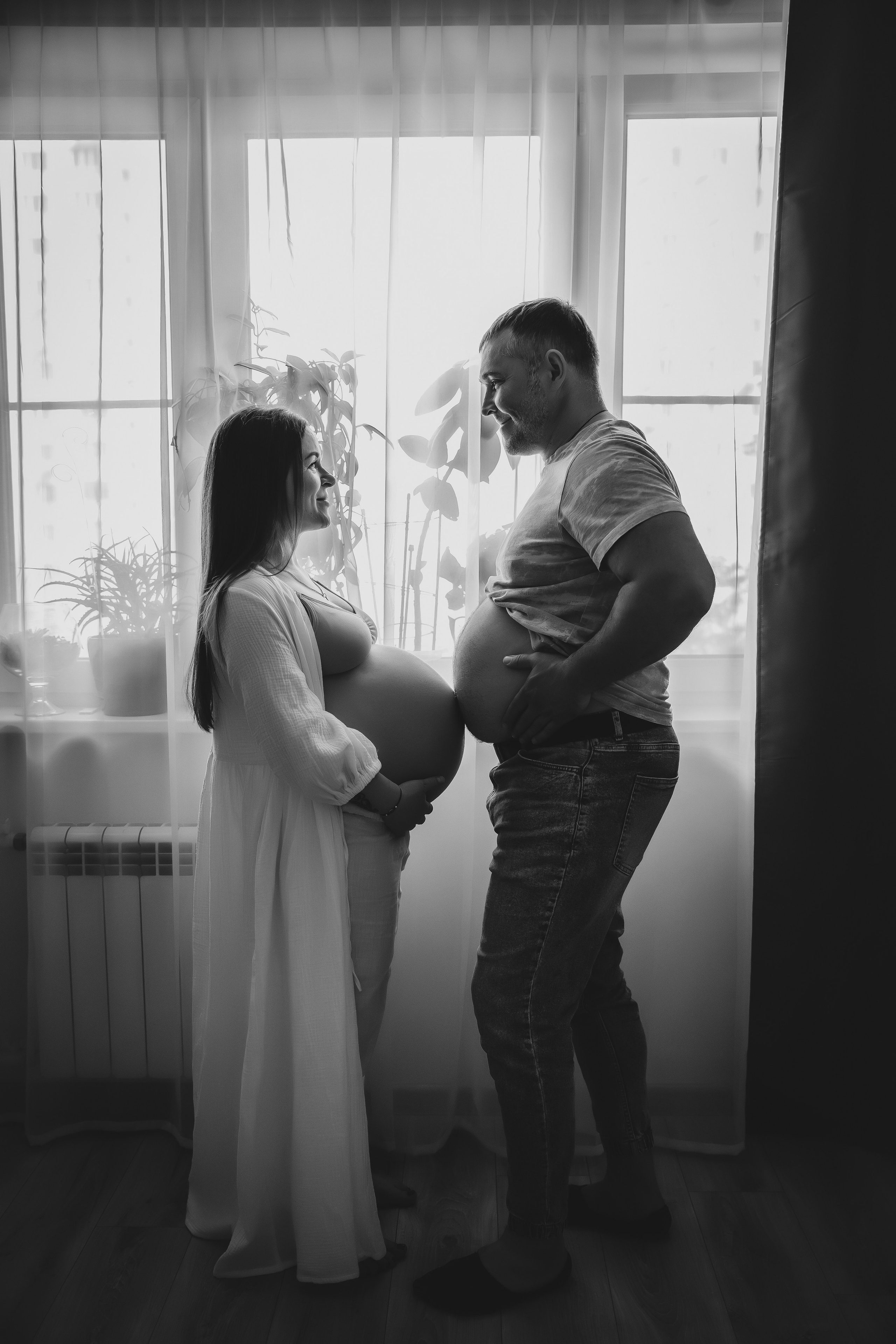 Фотосессия беременности дома с семьей. Семейный и женский фотограф в Москве Надежда Воробьева