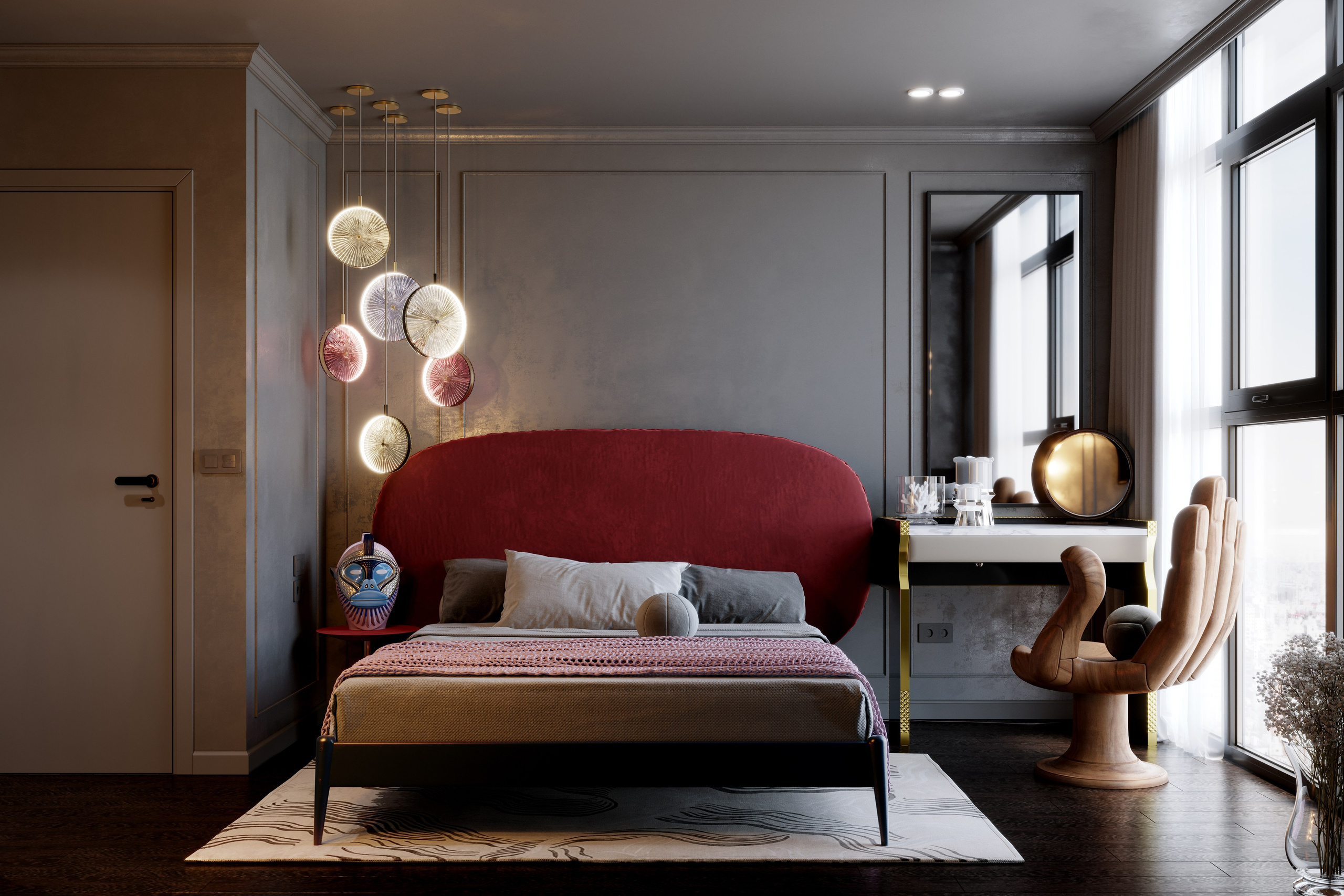 Интерьер спальни. 3D визуализация интерьера и архитектурной среды