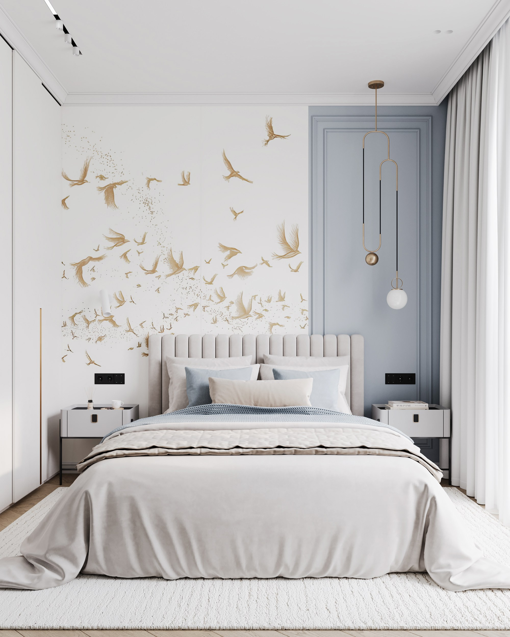 Blue Classic. Дизайн интерьера | 3D визуализация | Миланская Марина