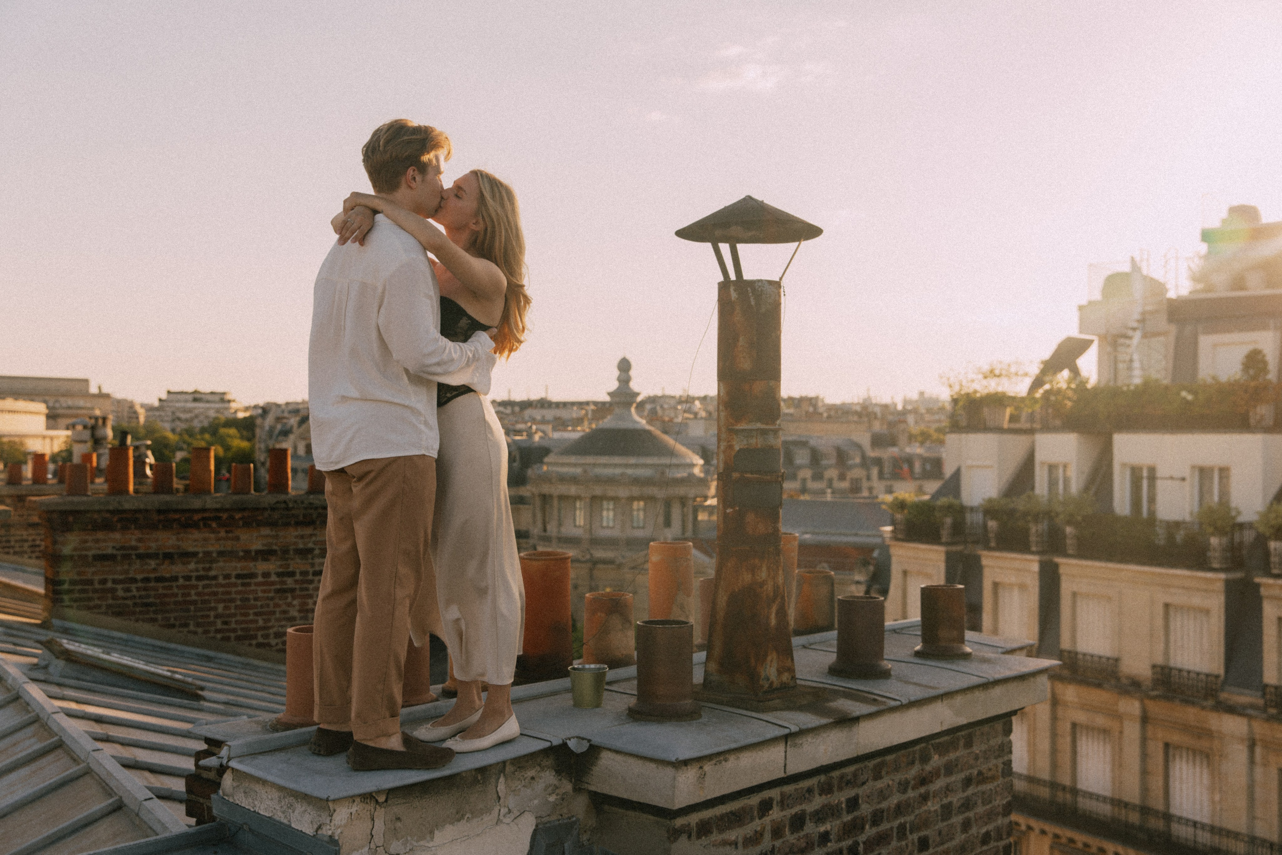 On the rooftops of Paris. Photographer in Paris