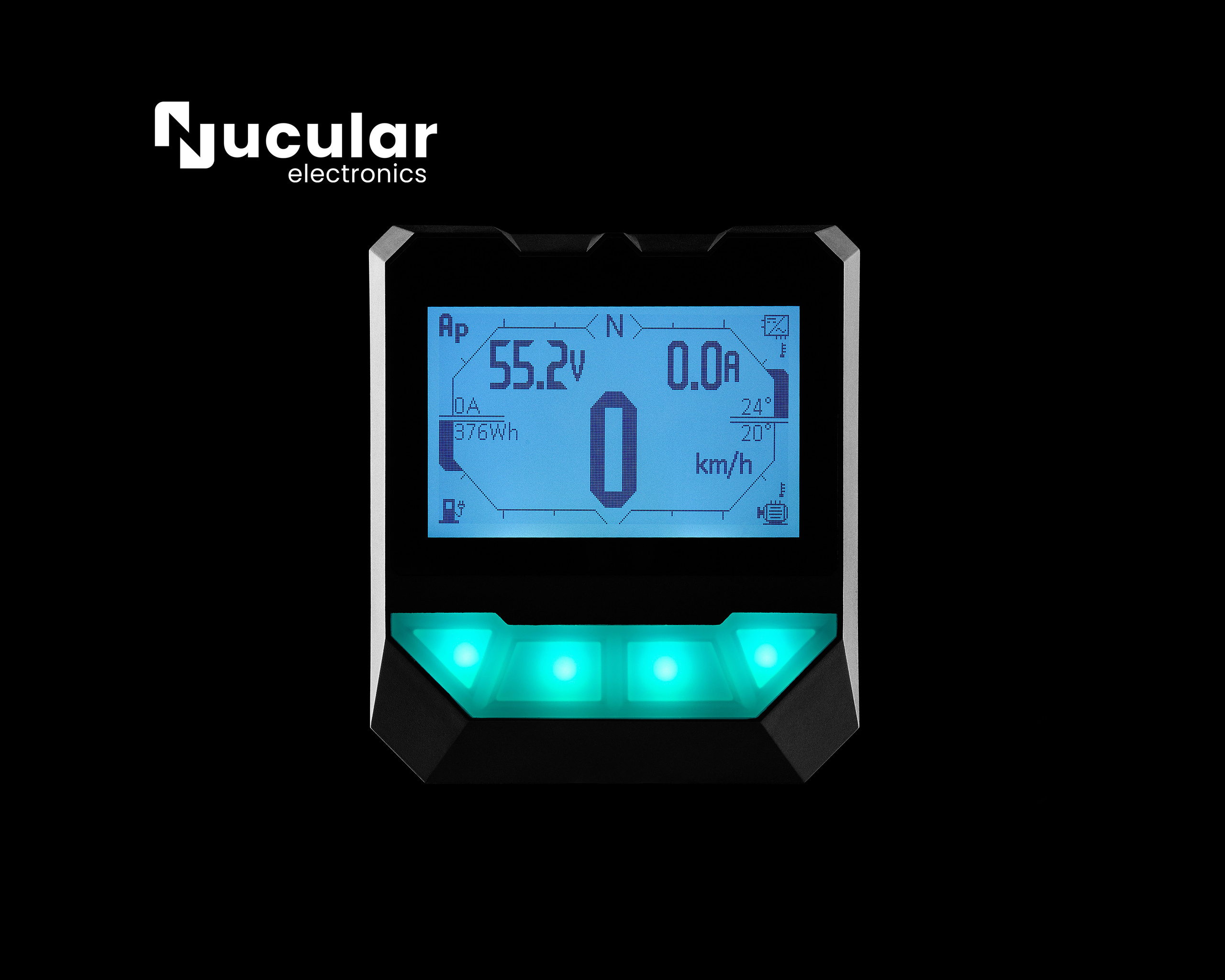 Рекламная фотосъёмка бортового компьютера Nucular Electronics. Вид спереди