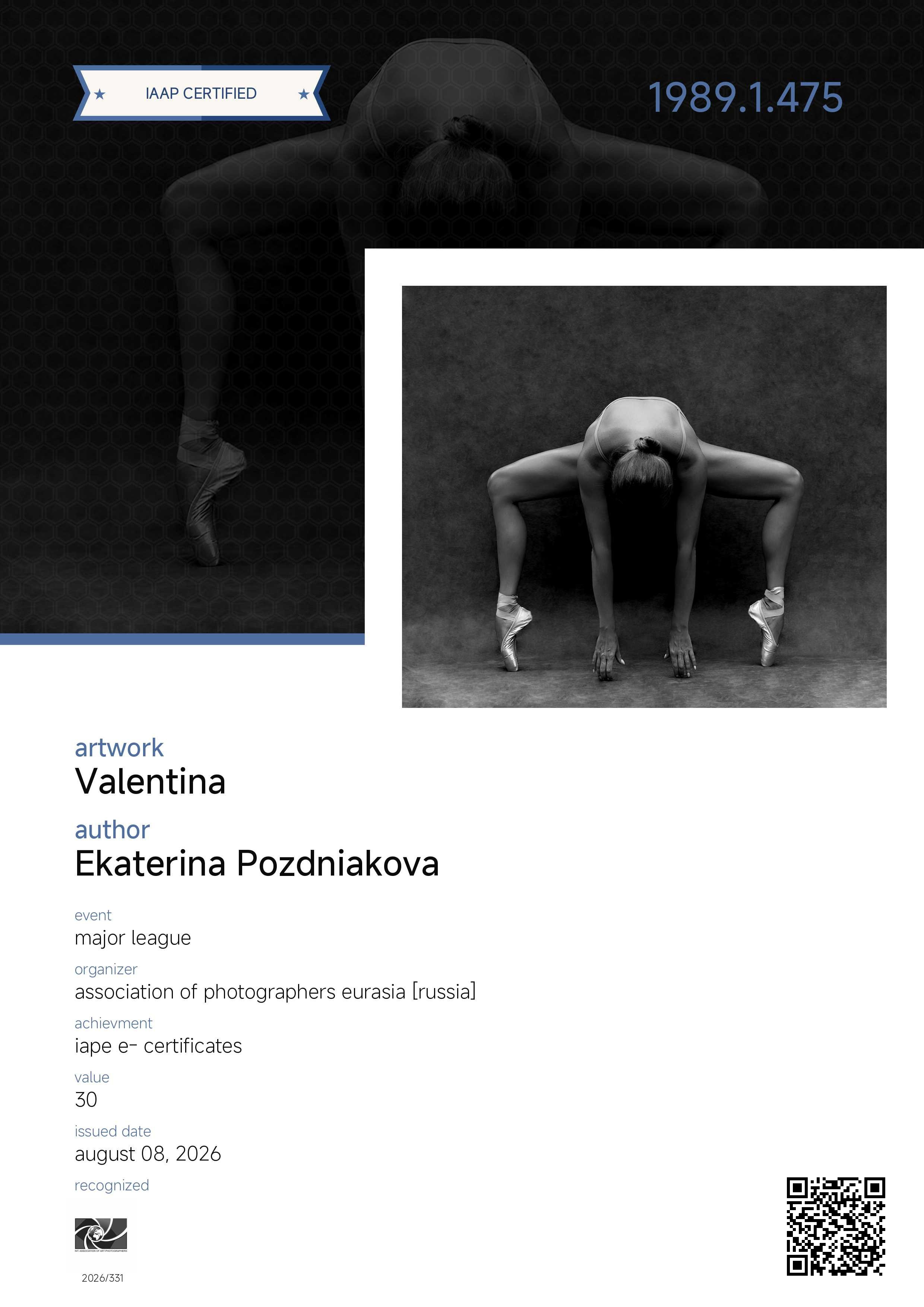 Major League 2026. Art Рhotographer Russia/Moscow