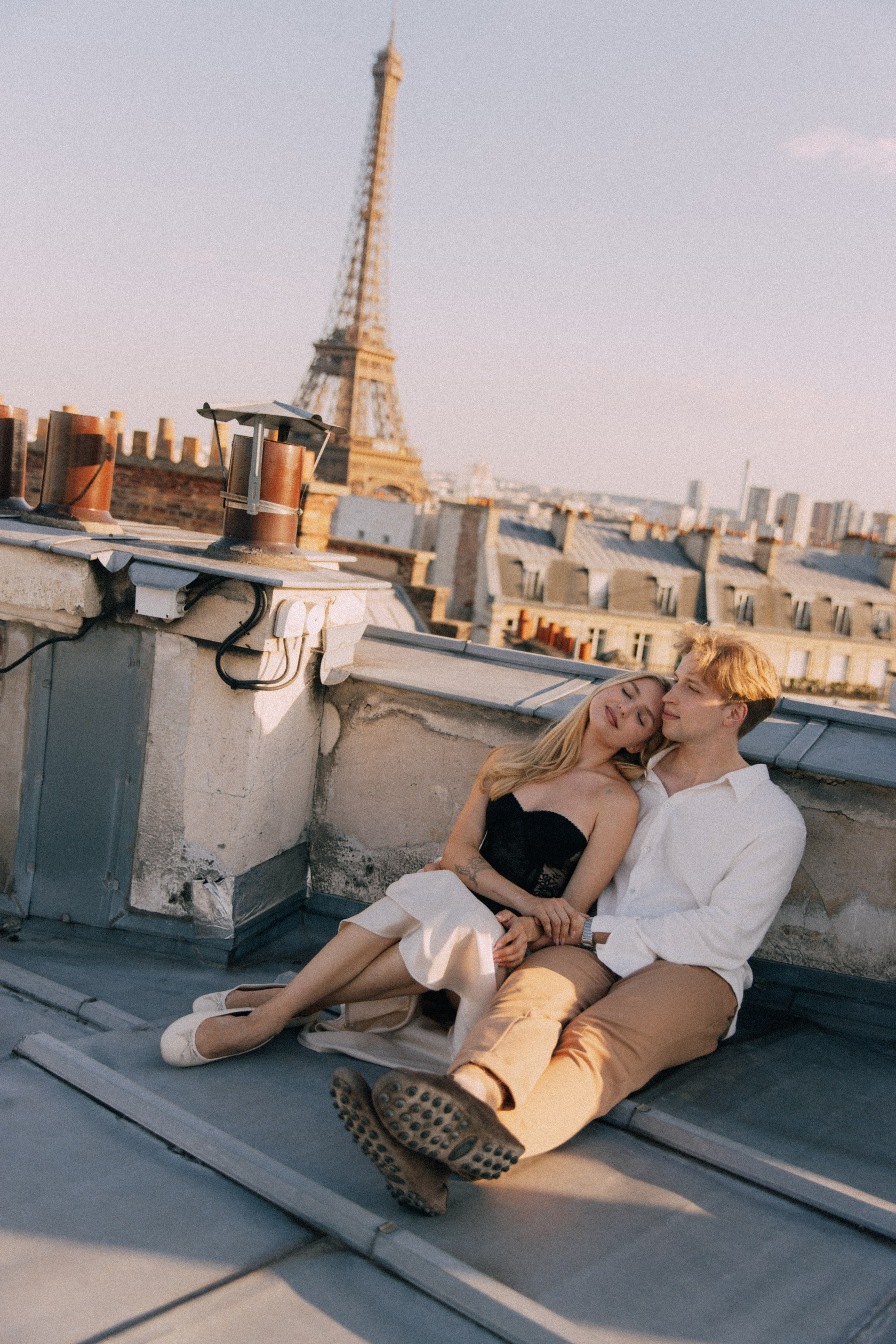 On the rooftops of Paris. Photographer in Paris