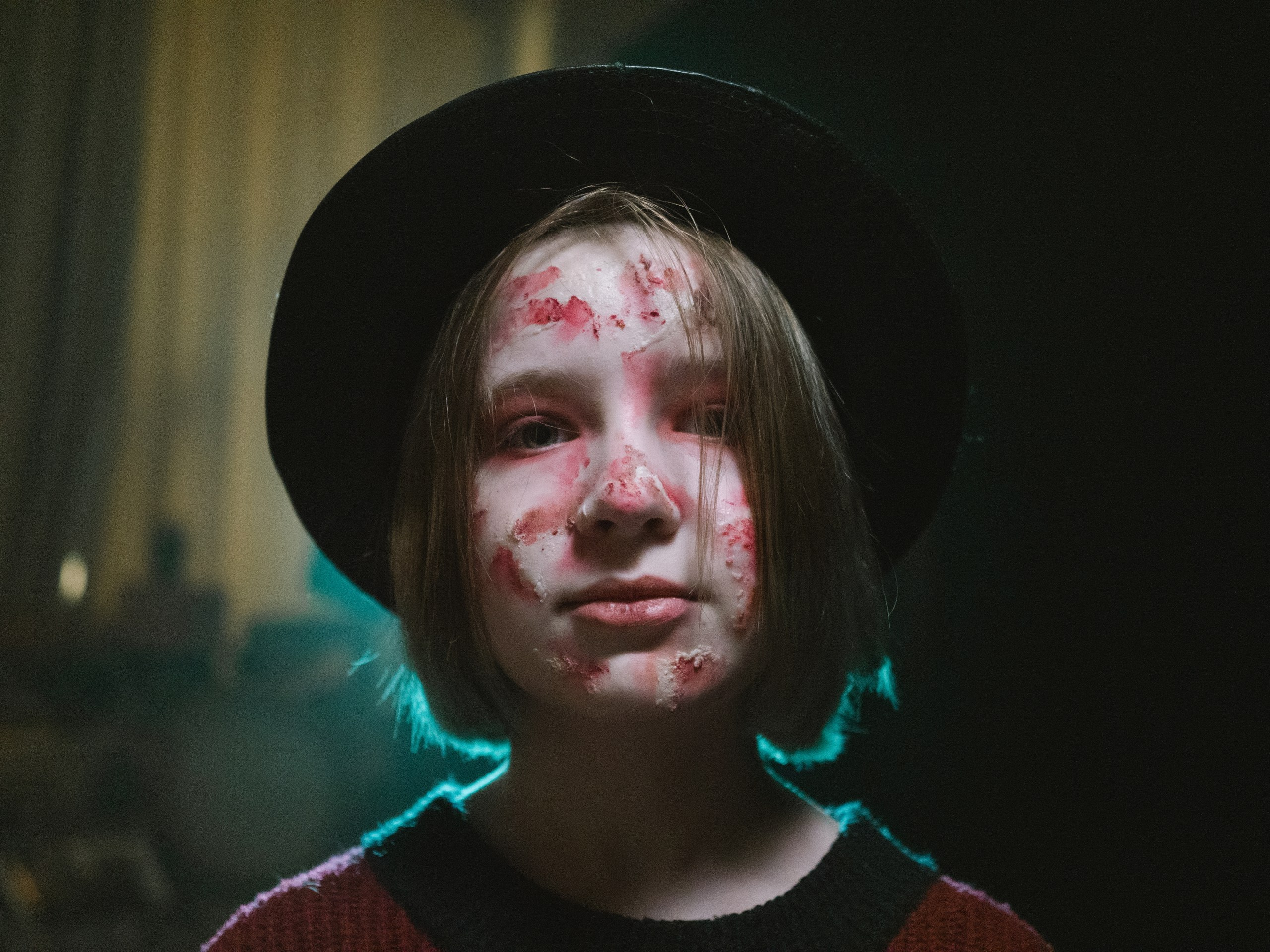 Детский фото портрет девочки в костюме Фредди Крюгера на детском празднике в Москве