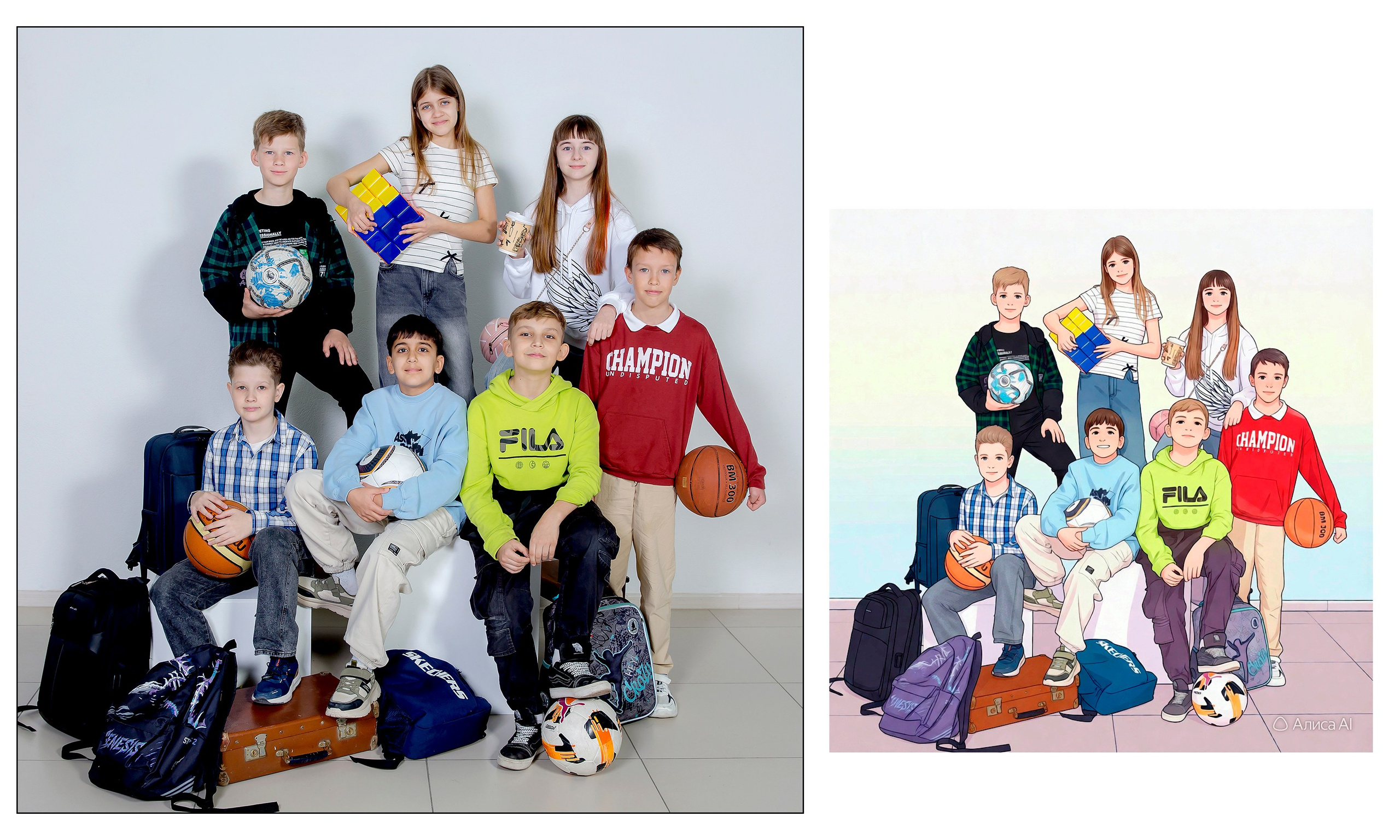 4А в СТУДИИ + АНИМЕ от ИИ Алиса. Семейный фотограф в Новороссийске Игорь Белослюдцев